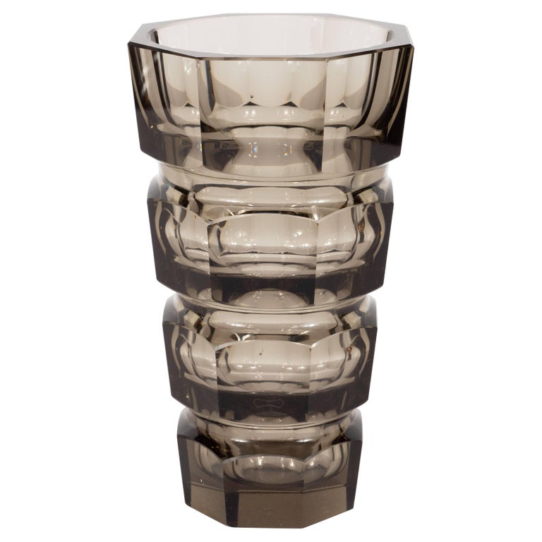 MidCentury Modern Twisted Spiral Amber Murano Glass Vase at 1stdibs