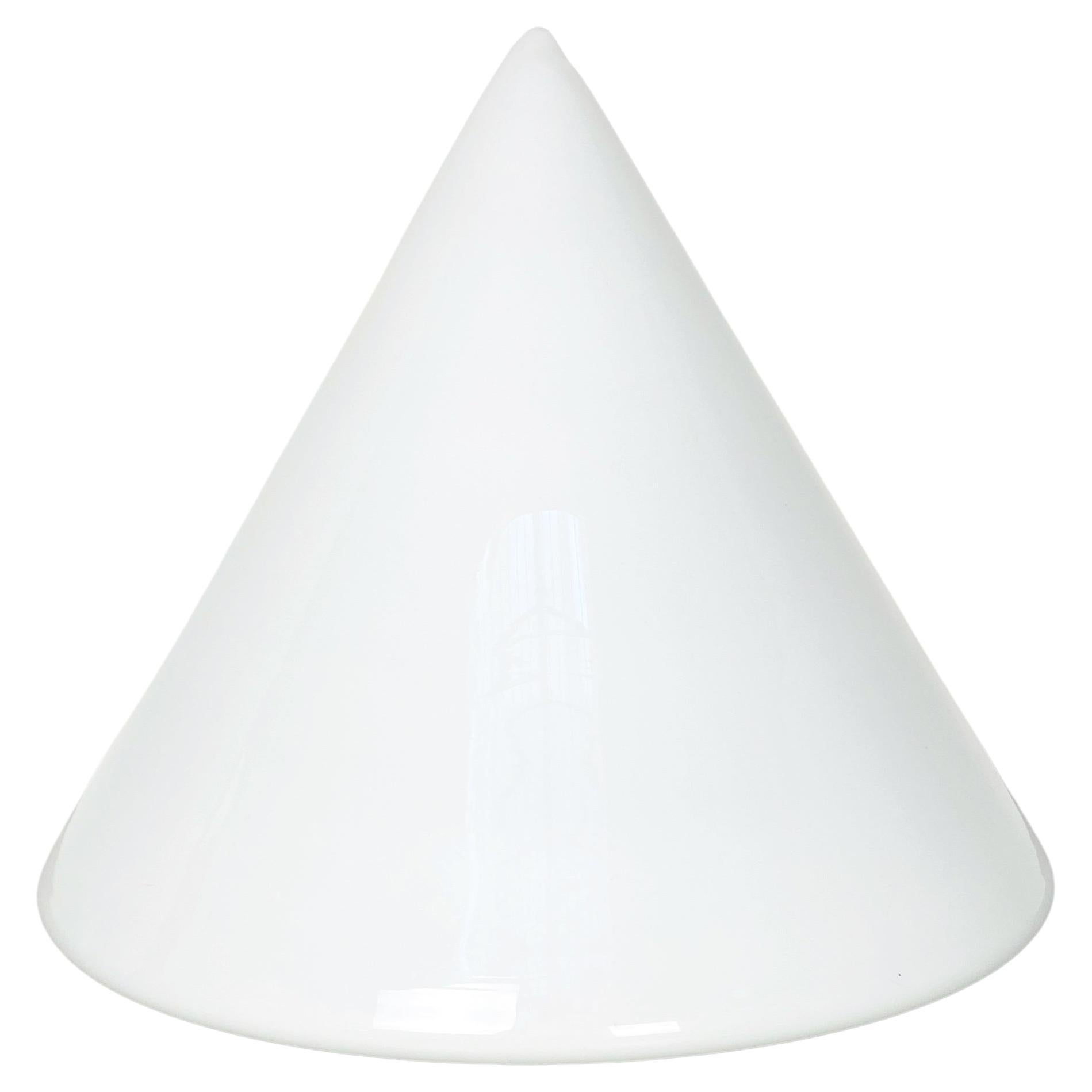 Italian Mid-Century Modern Conical Table Lamp with Double Opal Glass, 1970s