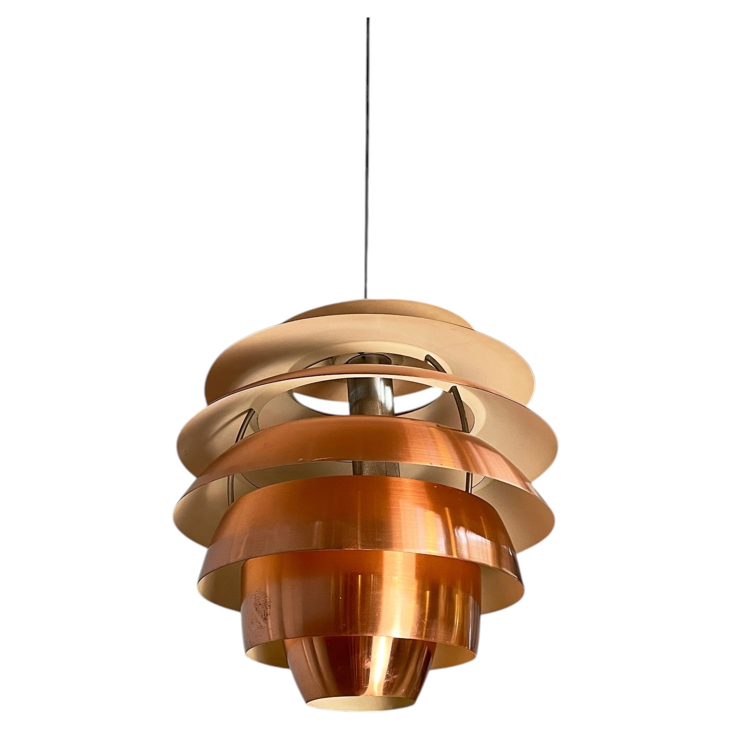 Italian mid-century modern copper chandelier 1231 by Stilnovo, 1960s