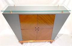 Pallucco Pareja de Aparadores/Armarios Modernos Italianos de Mitad de Siglo en Cobre Lacado Gris