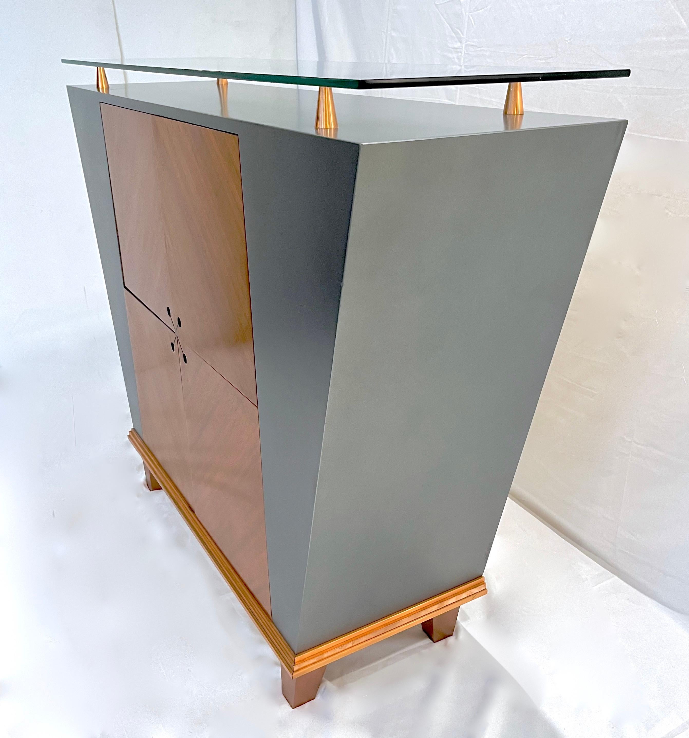 Italian Mid-Century Modern Copper & Grey Lacquer Sideboard by Pallucco In Good Condition For Sale In New York, NY