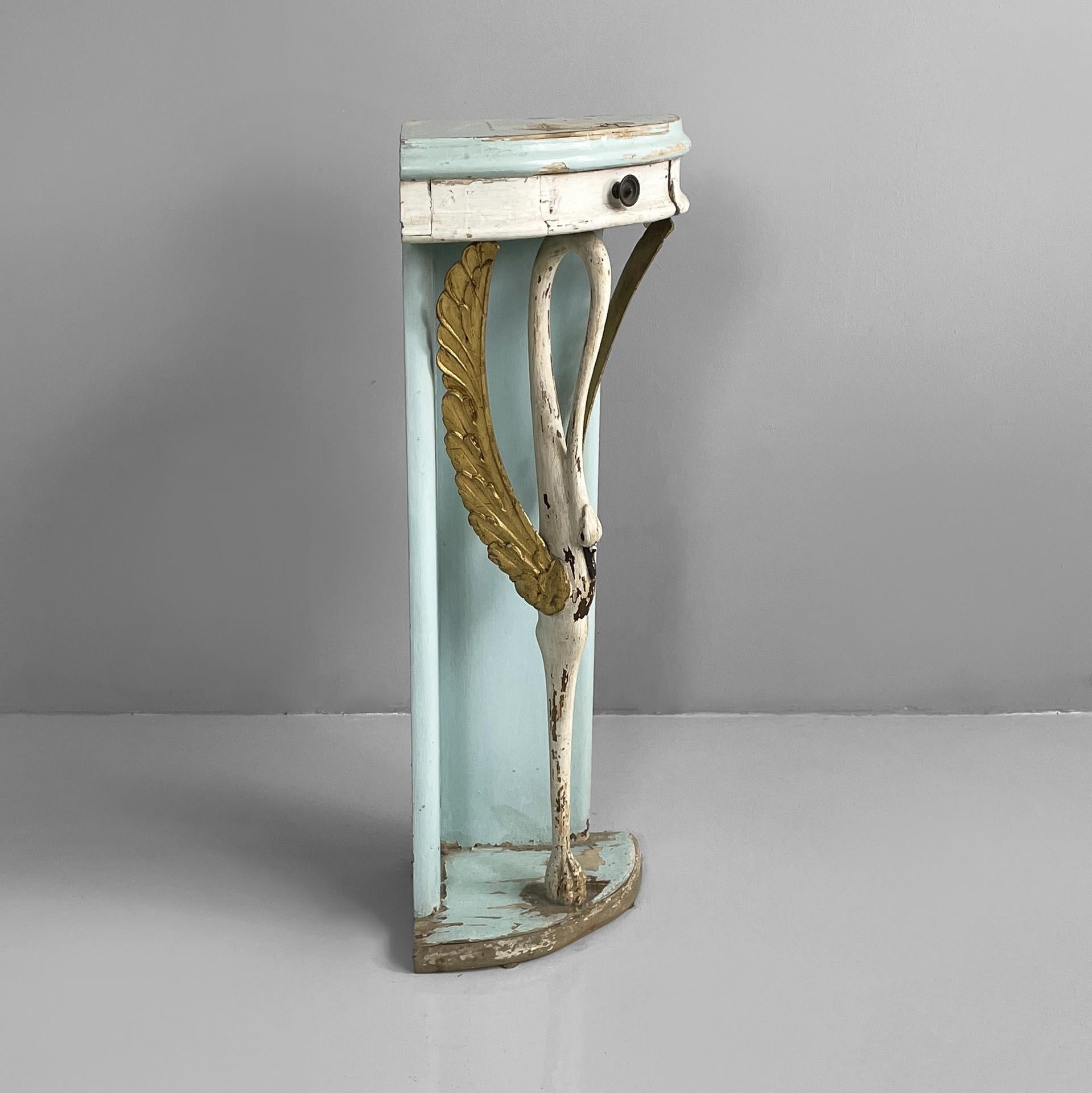 Italienische Eckkonsole aus der Mitte des Jahrhunderts mit Schublade aus Holz, 1940er Jahre (Moderne der Mitte des Jahrhunderts) im Angebot
