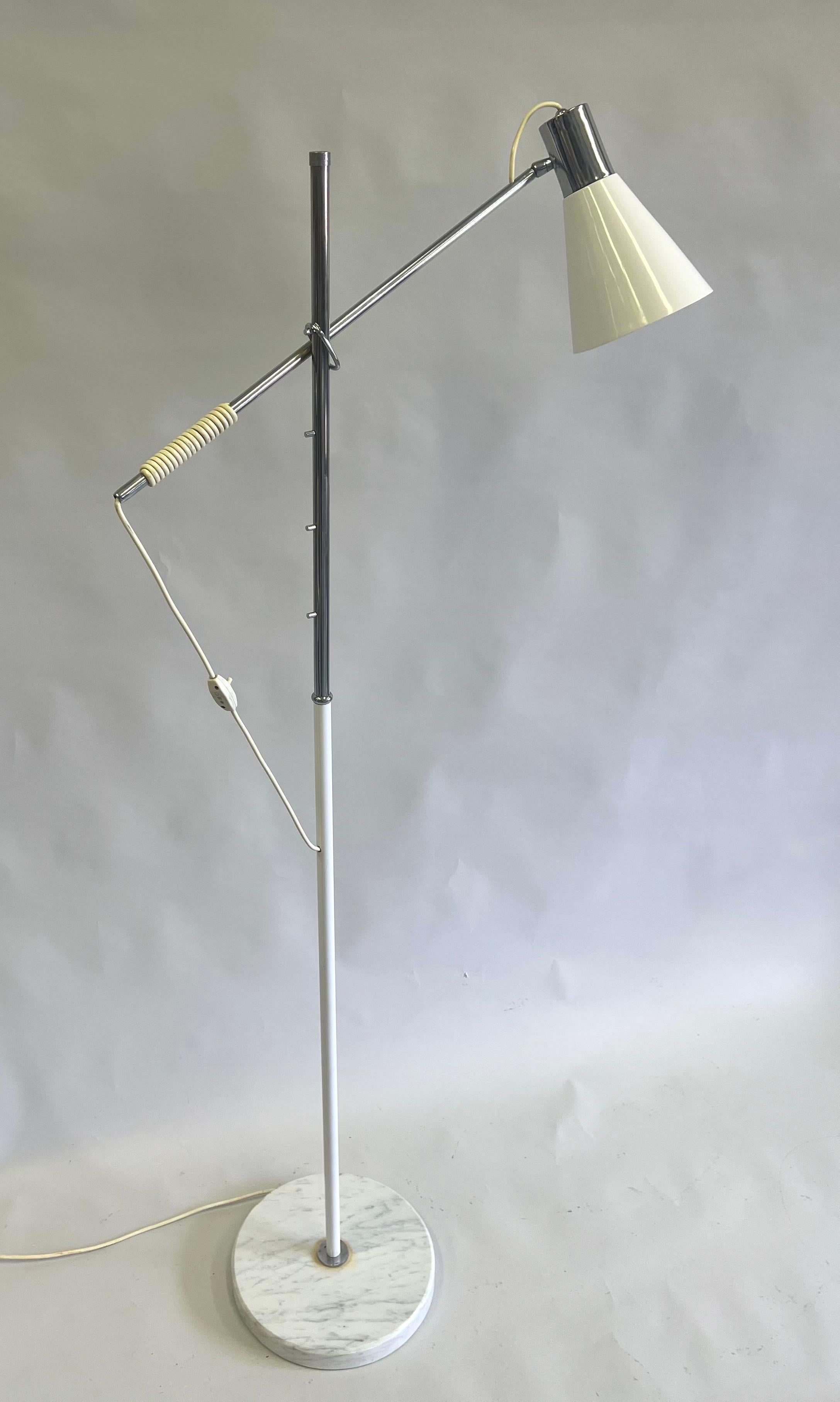 Steel Italian Mid-Century Modern Counter-Balance Floor Lamp, Angelo Lelli, Arredoluce For Sale