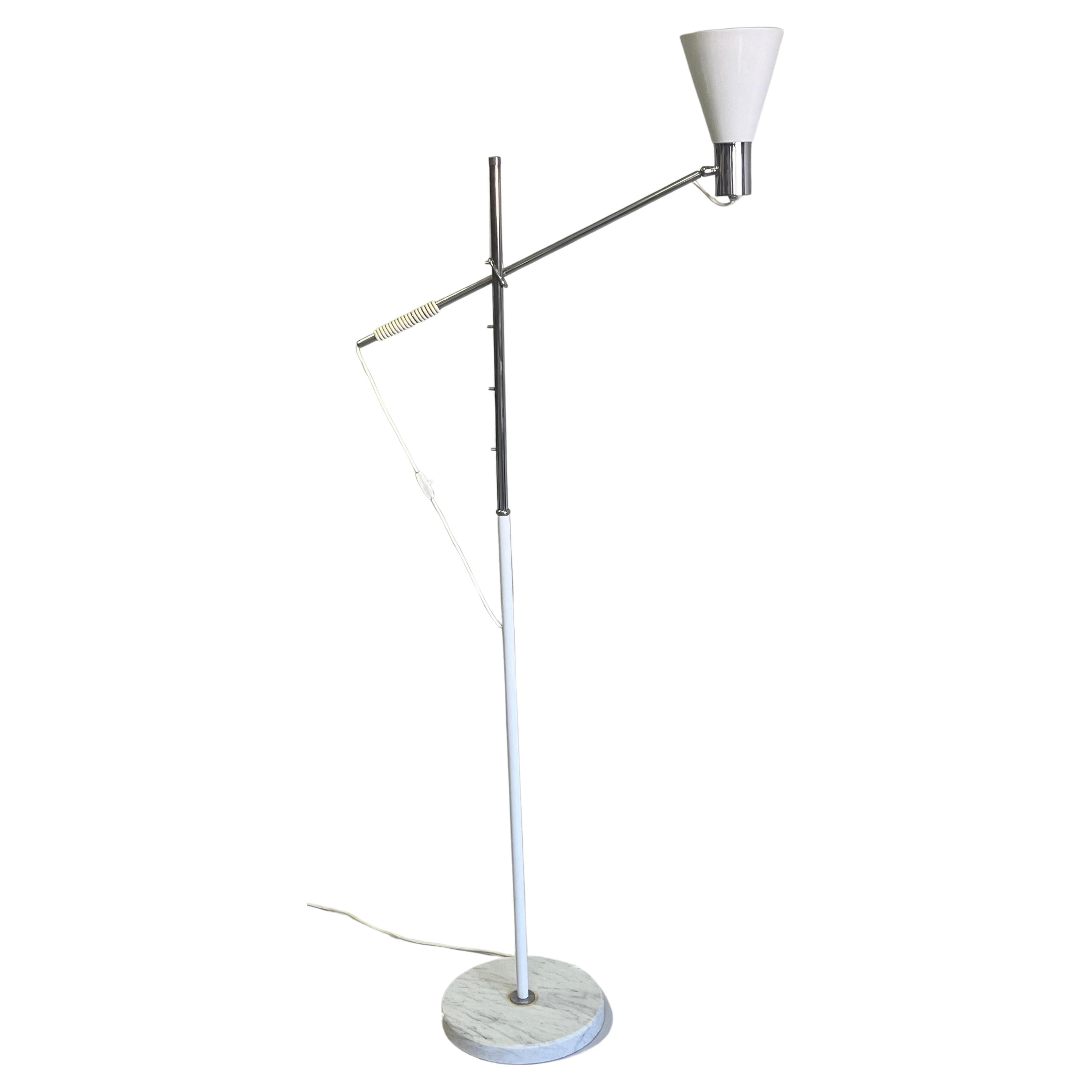 Italian Mid-Century Modern Counter-Balance Floor Lamp, Angelo Lelli, Arredoluce For Sale