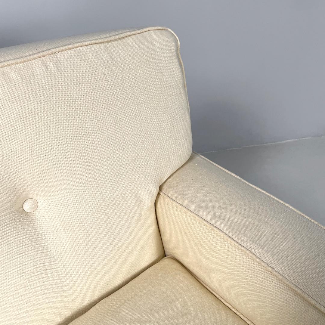 Italian mid-century modern cream white armchair Square Zanuso for Arflex, 1960s 4