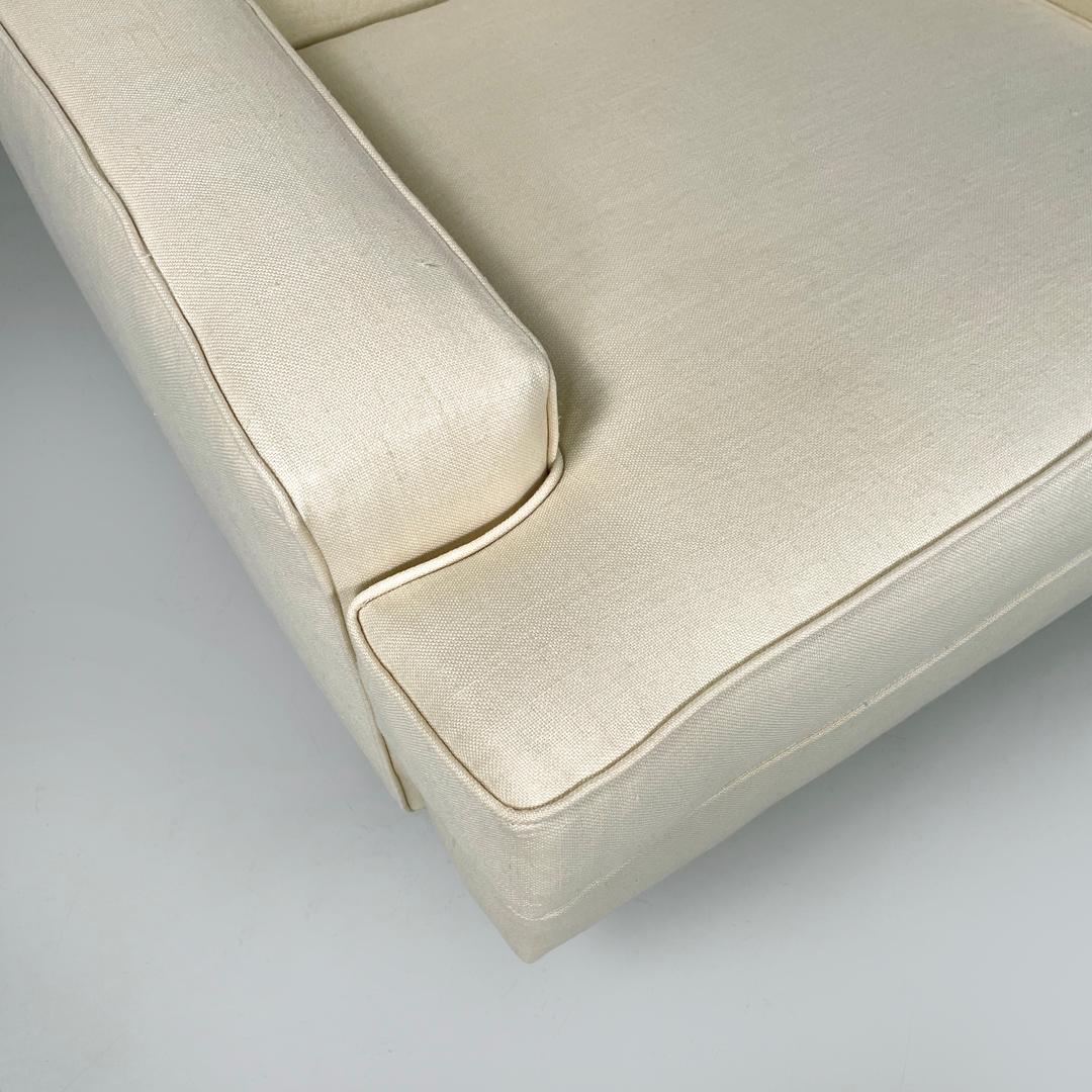 Italian mid-century modern cream white armchair Square Zanuso for Arflex, 1960s 6