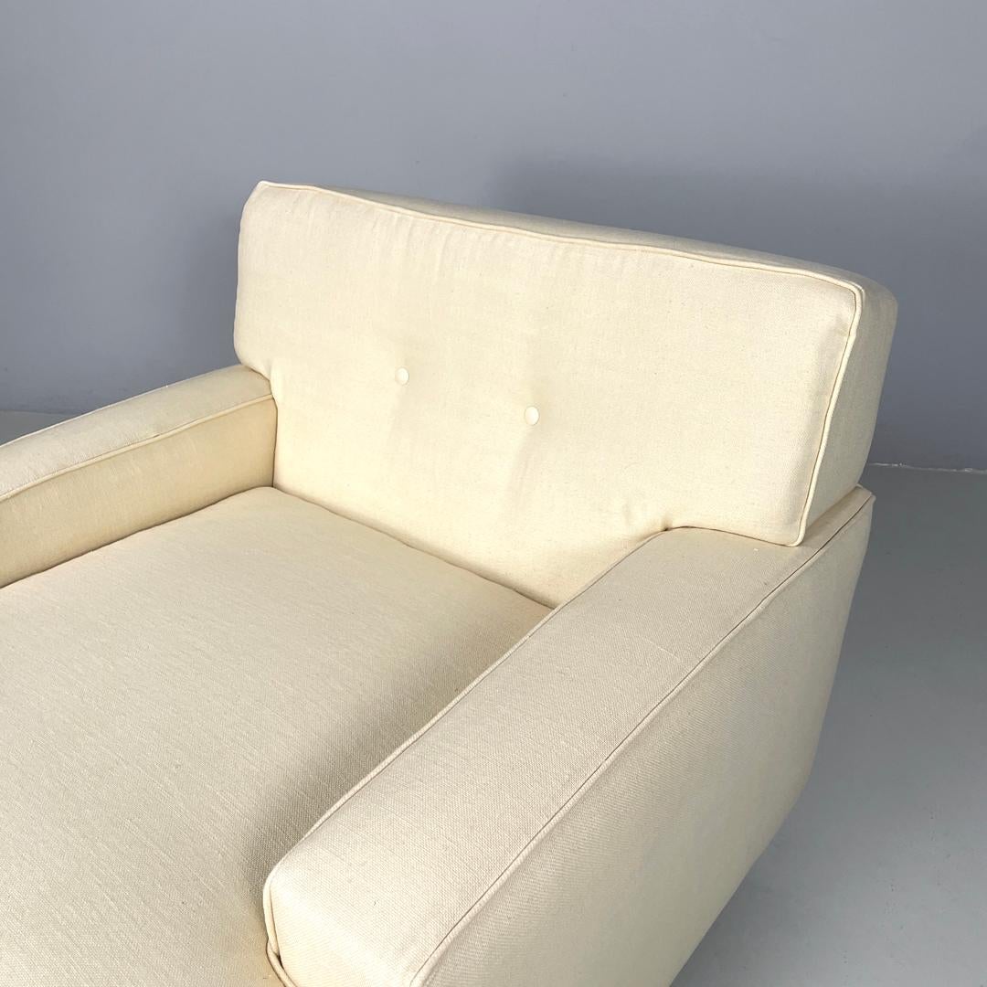 Italian mid-century modern cream white armchair Square Zanuso for Arflex, 1960s 7