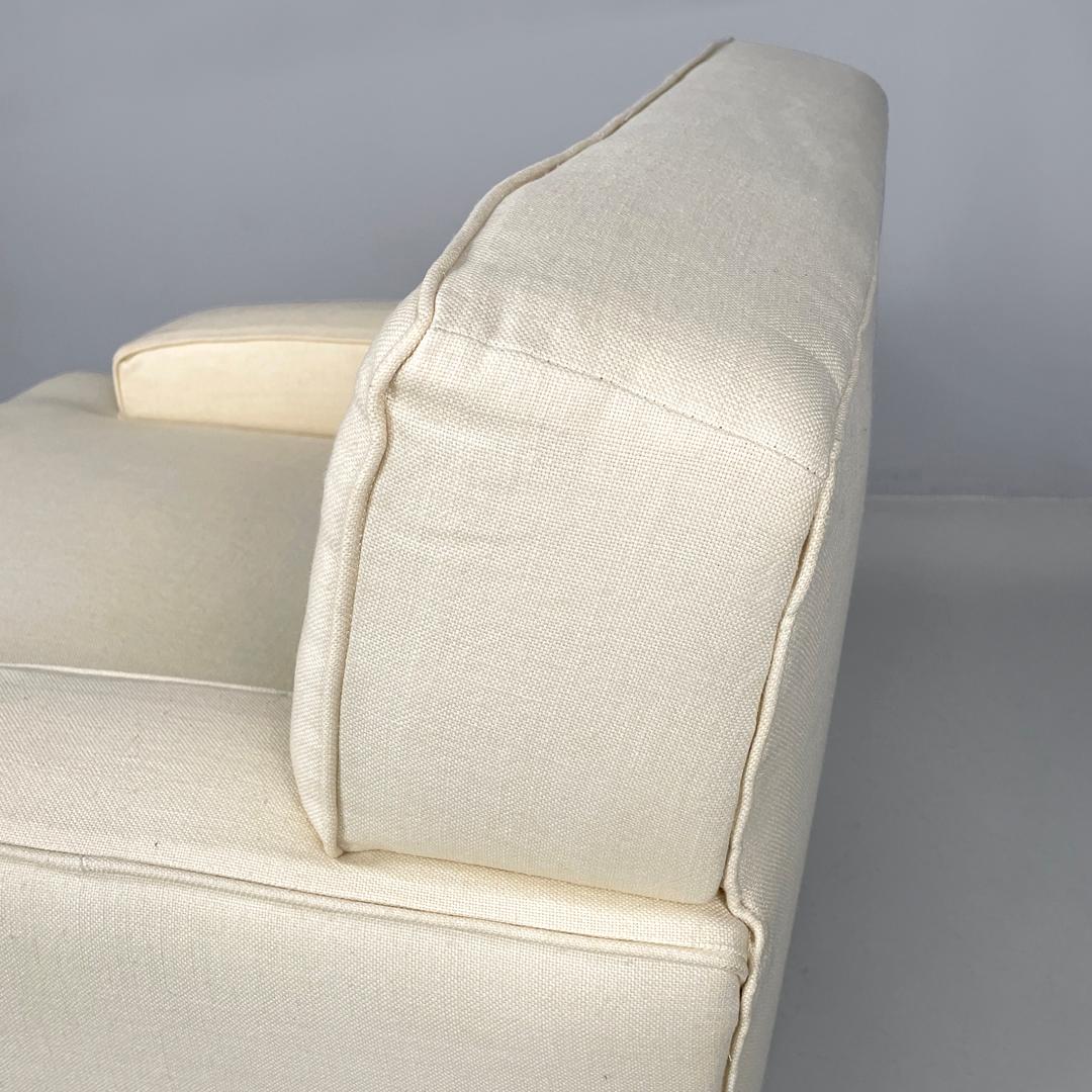 Italian mid-century modern cream white armchair Square Zanuso for Arflex, 1960s 8