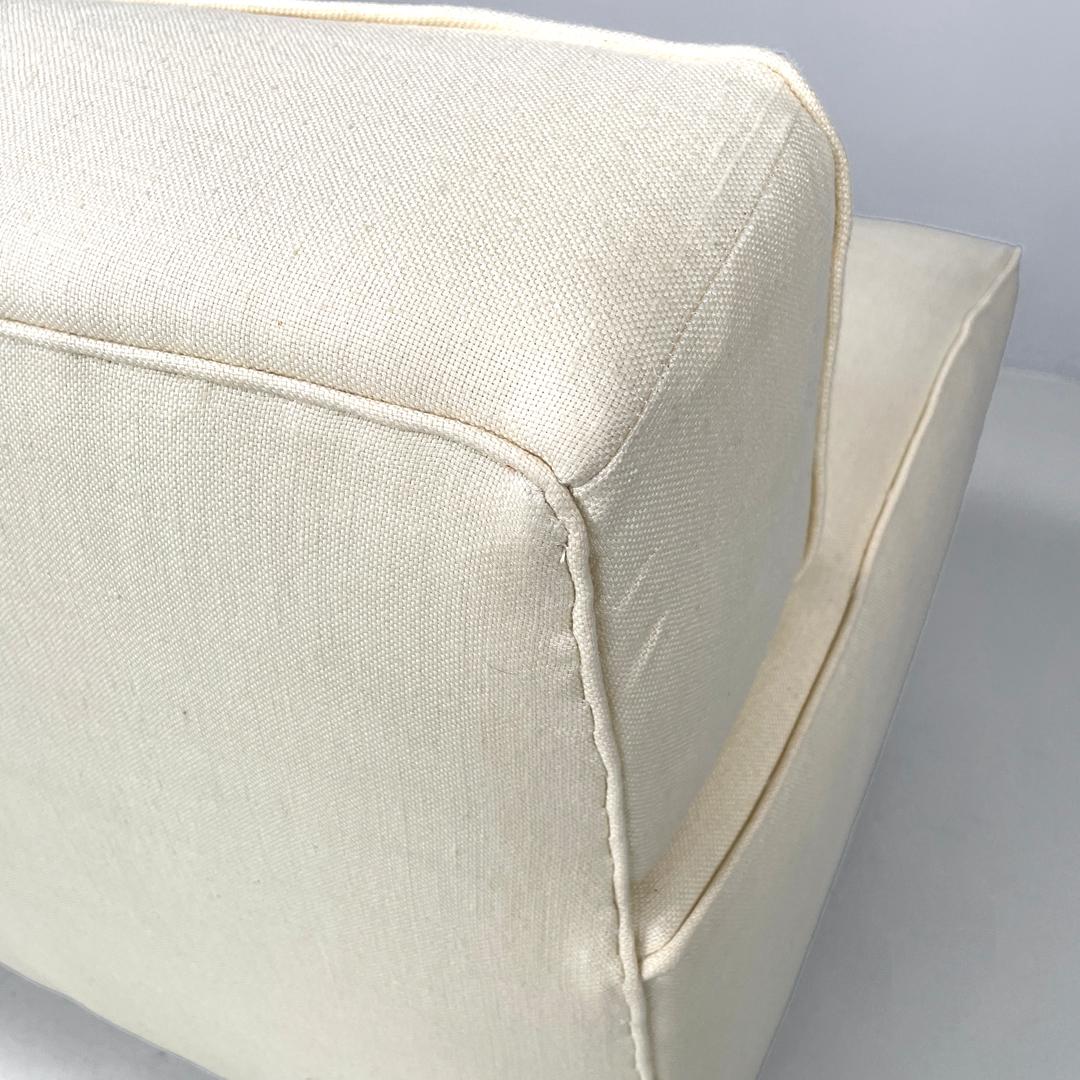 Italian mid-century modern cream white armchair Square Zanuso for Arflex, 1960s 9