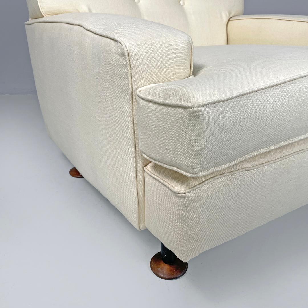 Italian mid-century modern cream white armchair Square Zanuso for Arflex, 1960s 10
