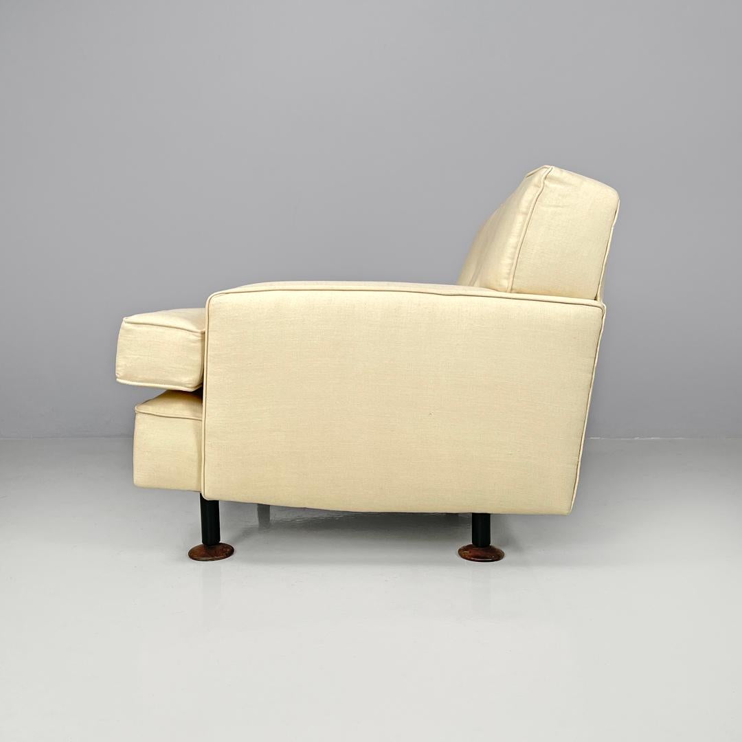 Mid-Century Modern Italian mid-century modern cream white armchair Square Zanuso for Arflex, 1960s