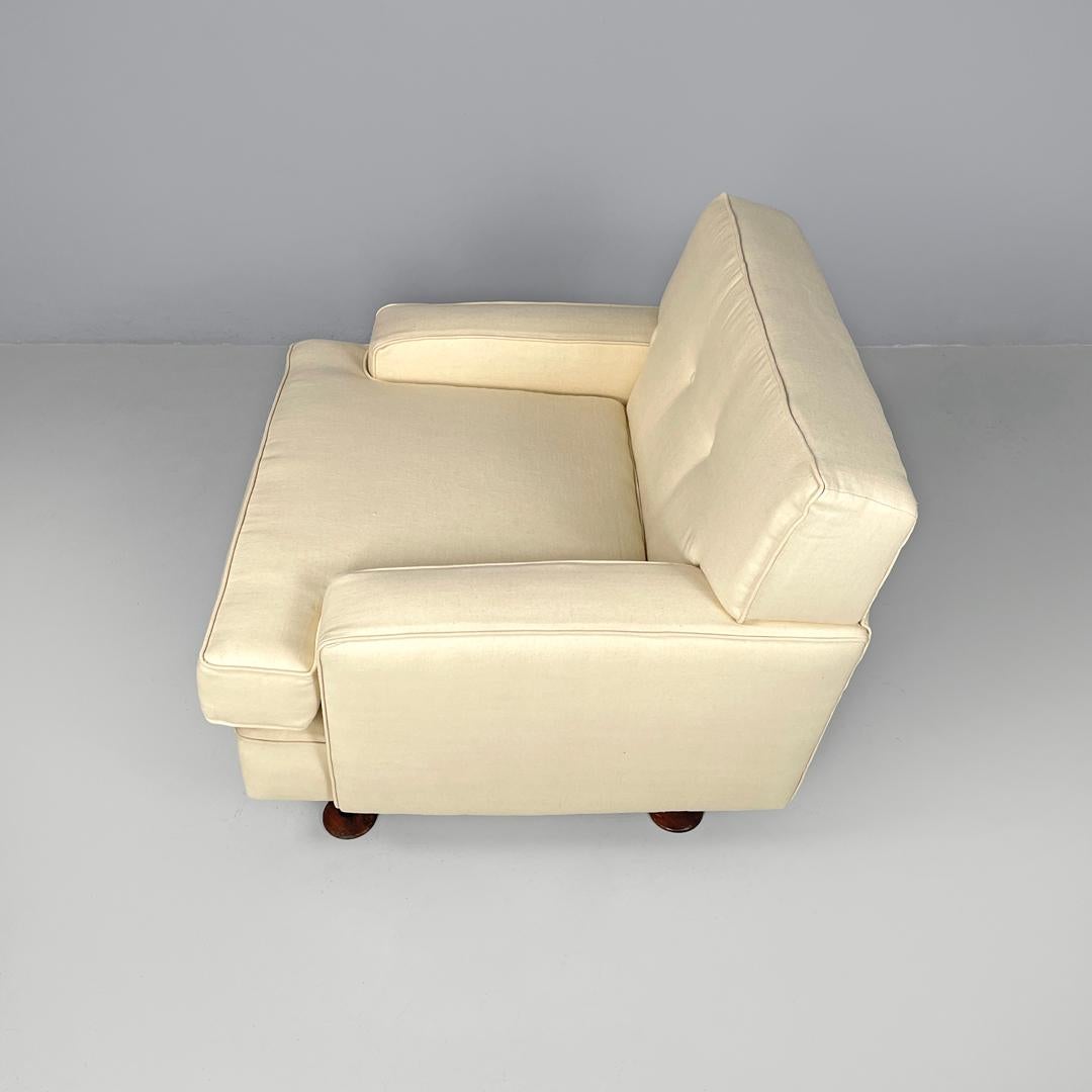 Italian mid-century modern cream white armchair Square Zanuso for Arflex, 1960s 1