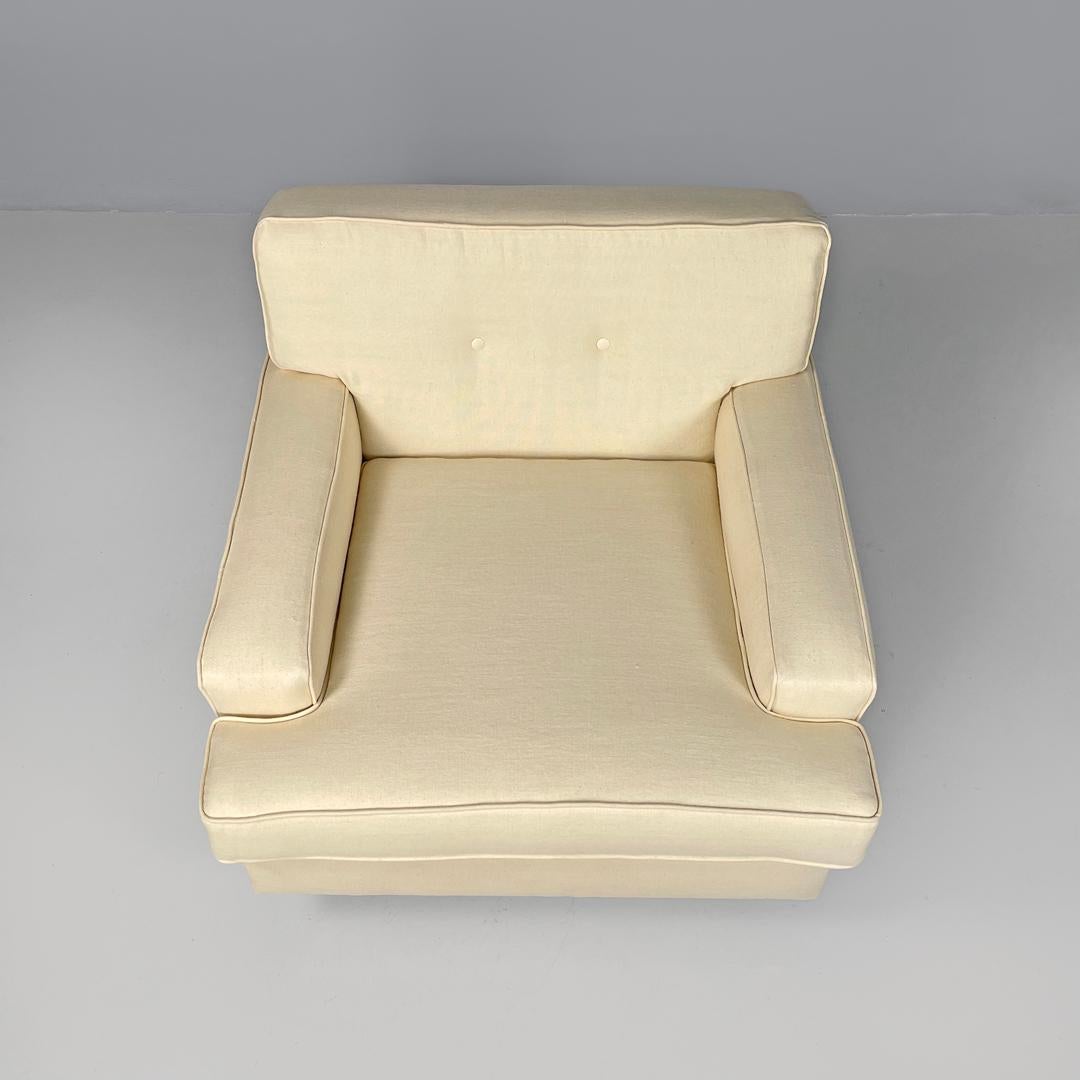 Italian mid-century modern cream white armchair Square Zanuso for Arflex, 1960s 2