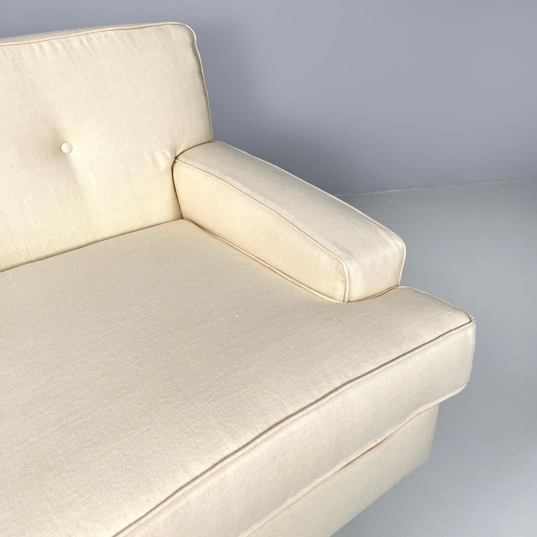 Italian mid-century modern cream white armchair Square Zanuso for Arflex, 1960s 3