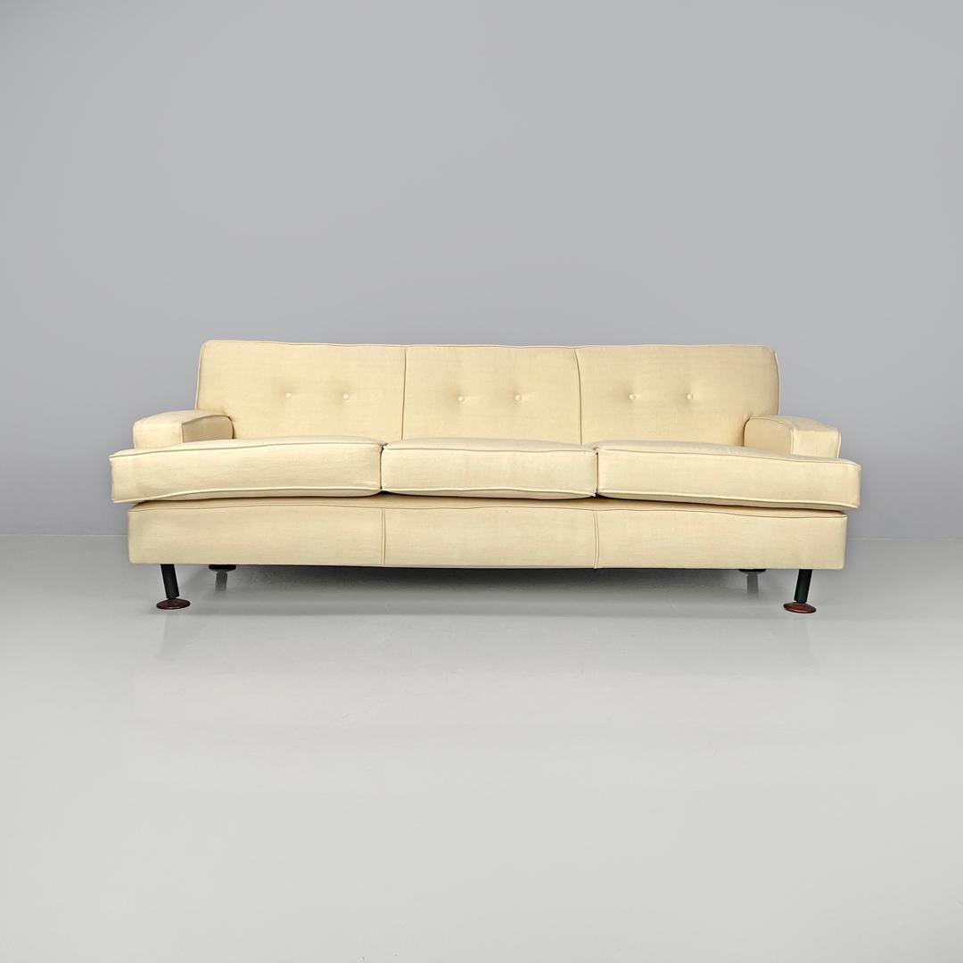 Mid-Century Modern Italian mid-century modern cream white sofa Square Marco Zanuso for Arflex 1960s For Sale