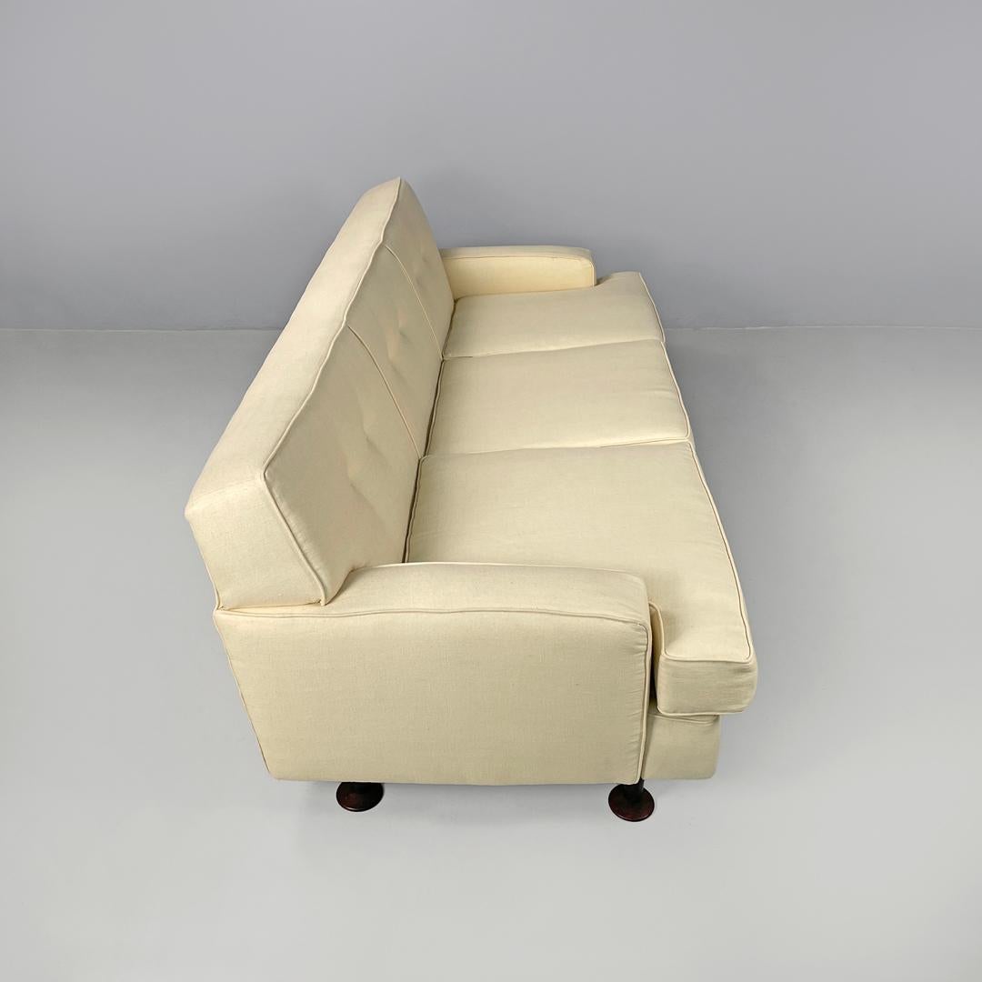 Mid-20th Century Italian mid-century modern cream white sofa Square Marco Zanuso for Arflex 1960s For Sale