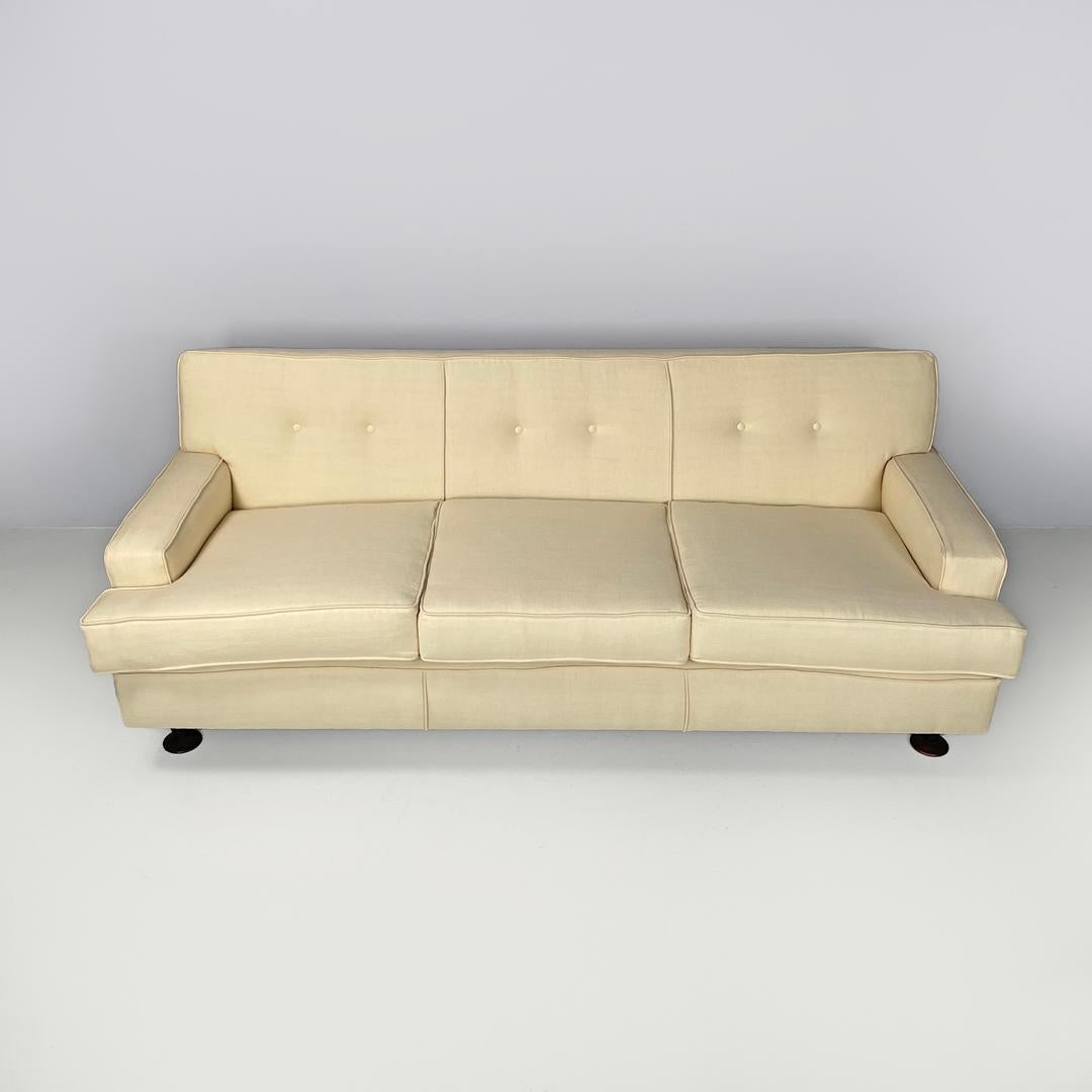 Metal Italian mid-century modern cream white sofa Square Marco Zanuso for Arflex 1960s For Sale
