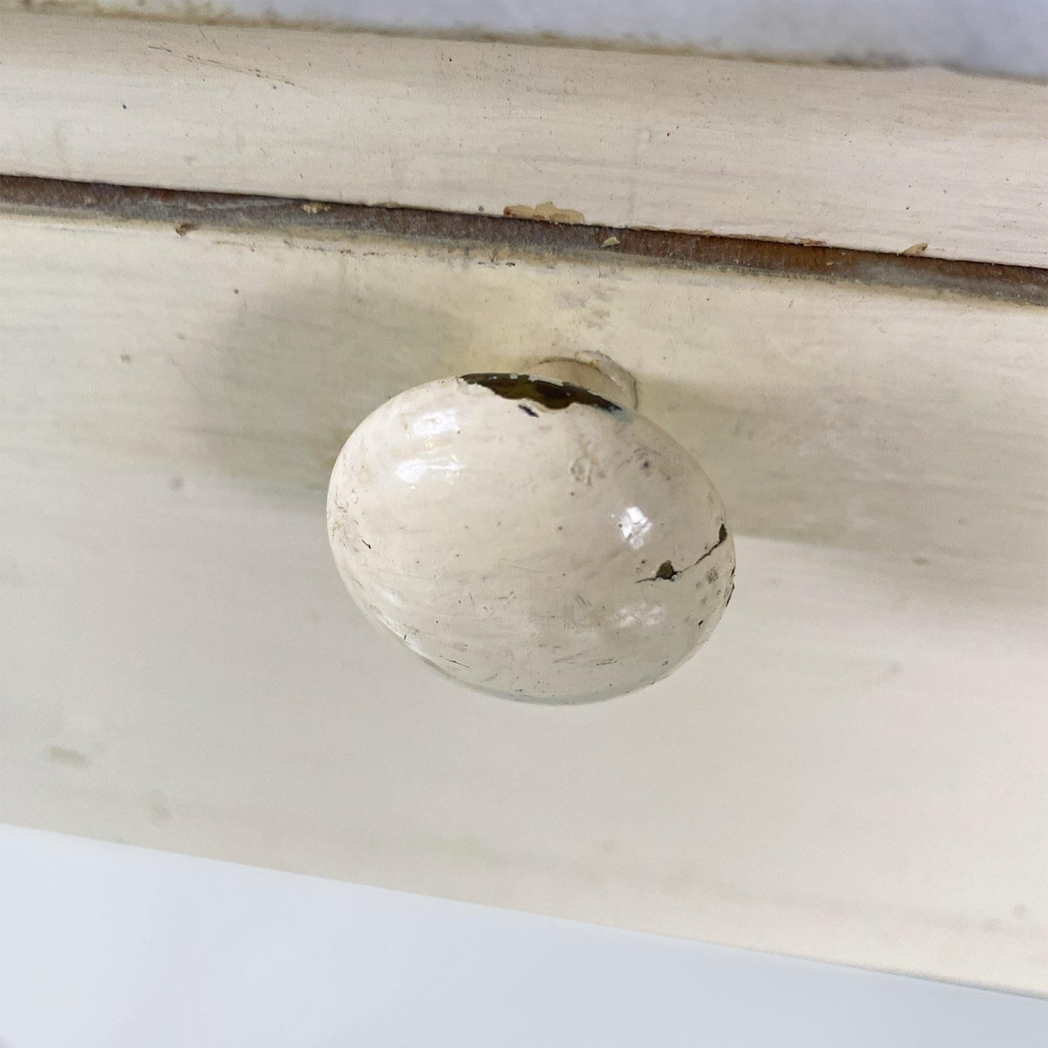 Tavolo da cucina italiano di metà secolo moderno in legno crema e marmo, anni '60 2