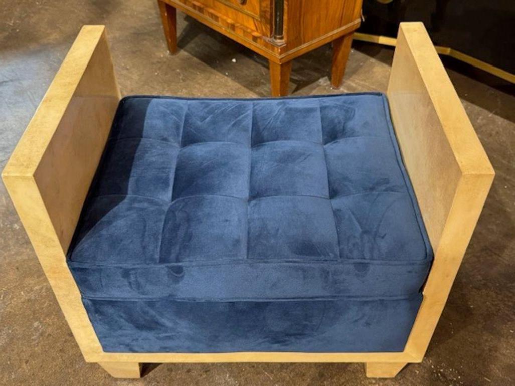Italian Mid Century Modern Creme Colored Parchment Benches In Good Condition For Sale In Dallas, TX