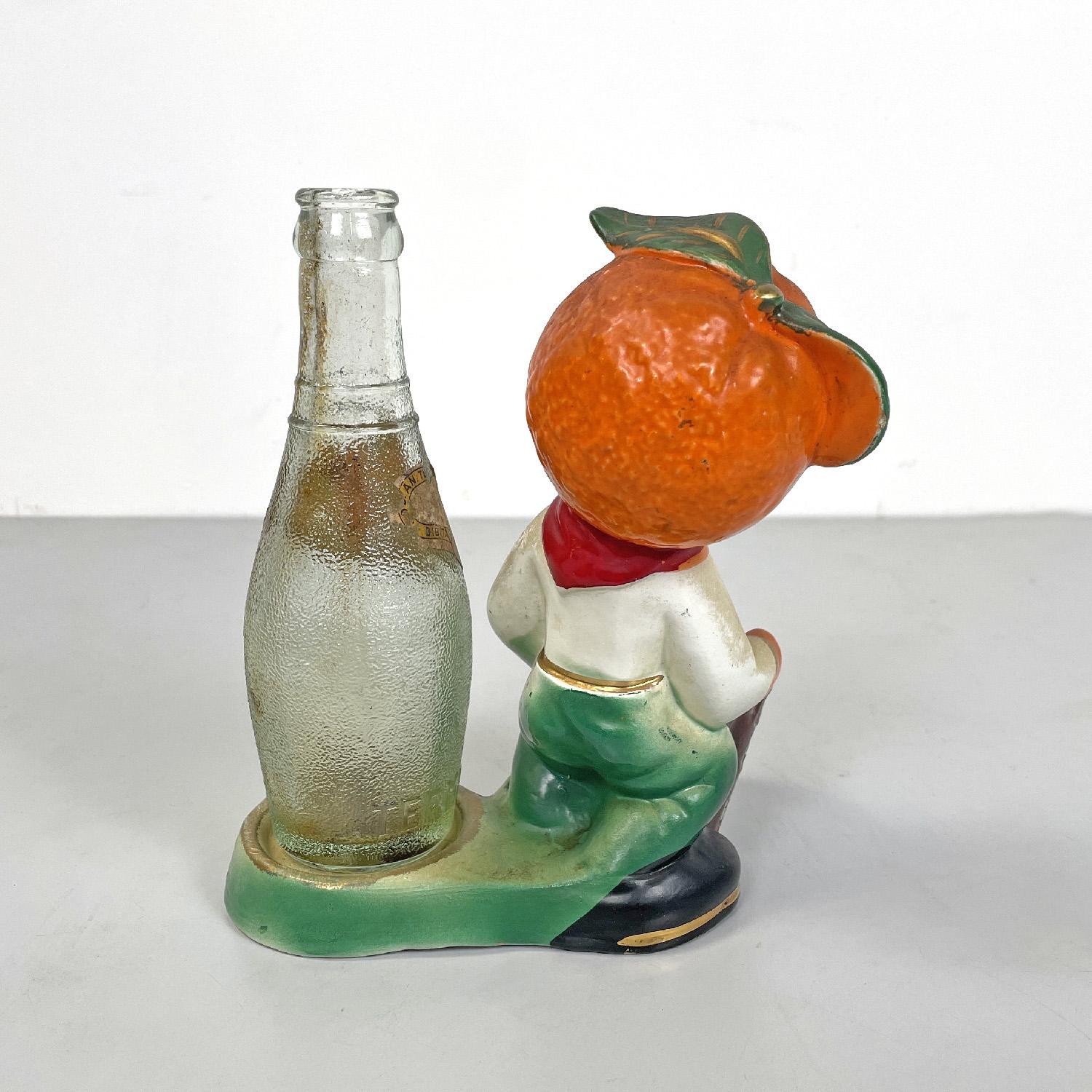 Mid-Century Modern Italian mid-century modern Crodo advertising sculpture with glass bottle, 1960s For Sale