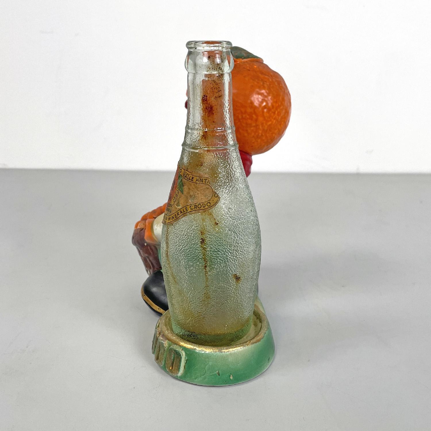Italian mid-century modern Crodo advertising sculpture with glass bottle, 1960s In Fair Condition For Sale In MIlano, IT
