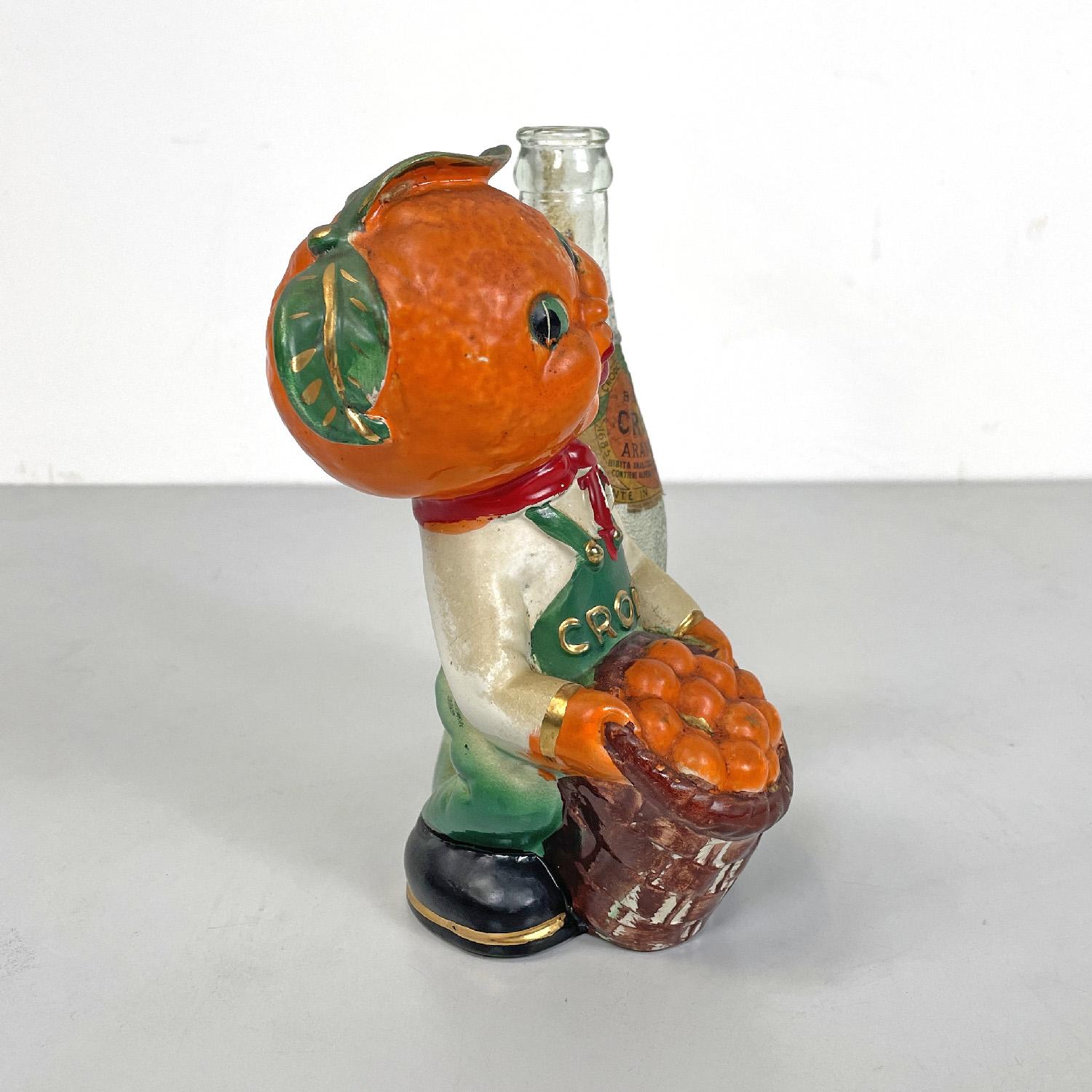 Mid-20th Century Italian mid-century modern Crodo advertising sculpture with glass bottle, 1960s For Sale