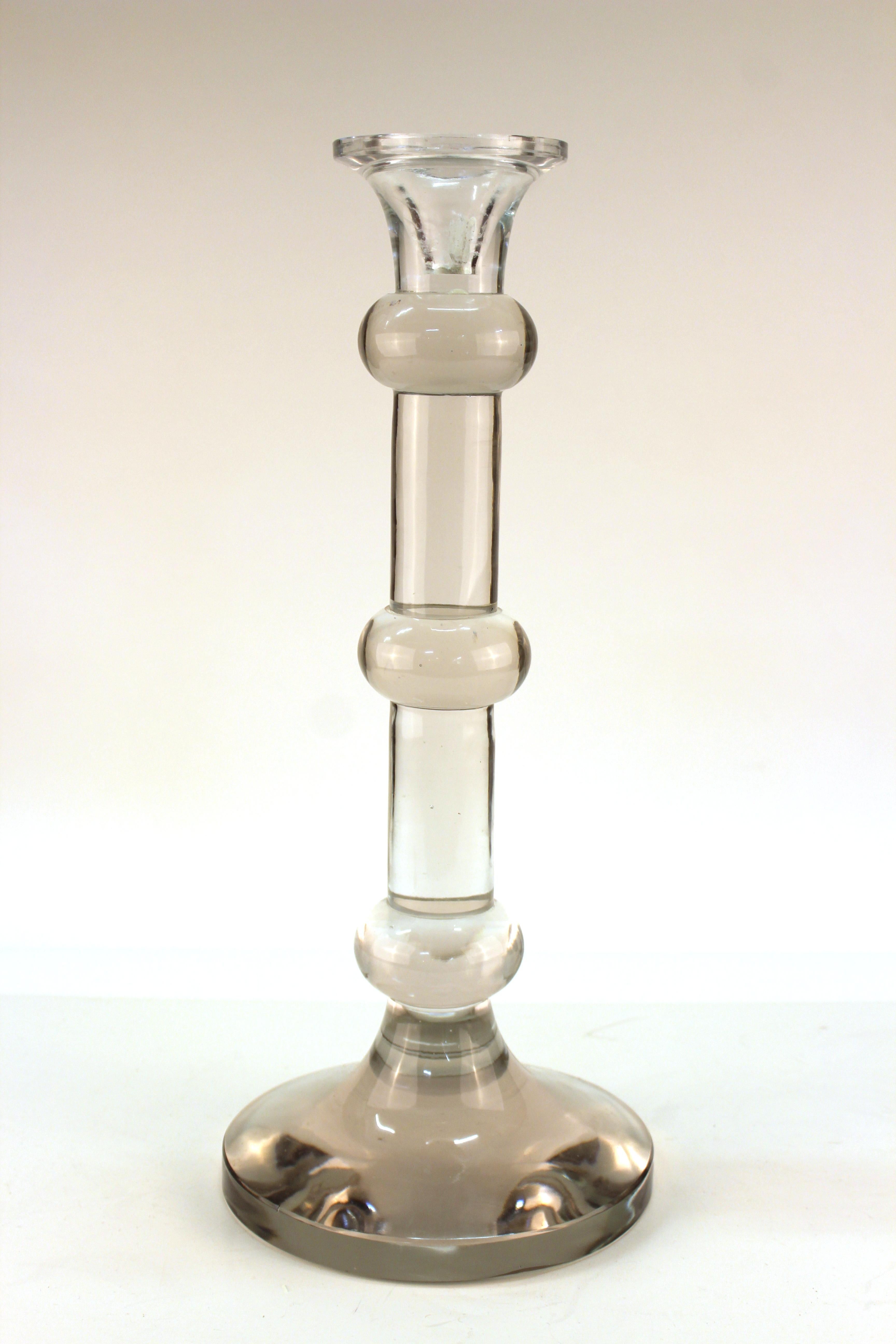 Italian Mid-Century Modern Crystal Candlesticks After Seguso In Good Condition In New York, NY