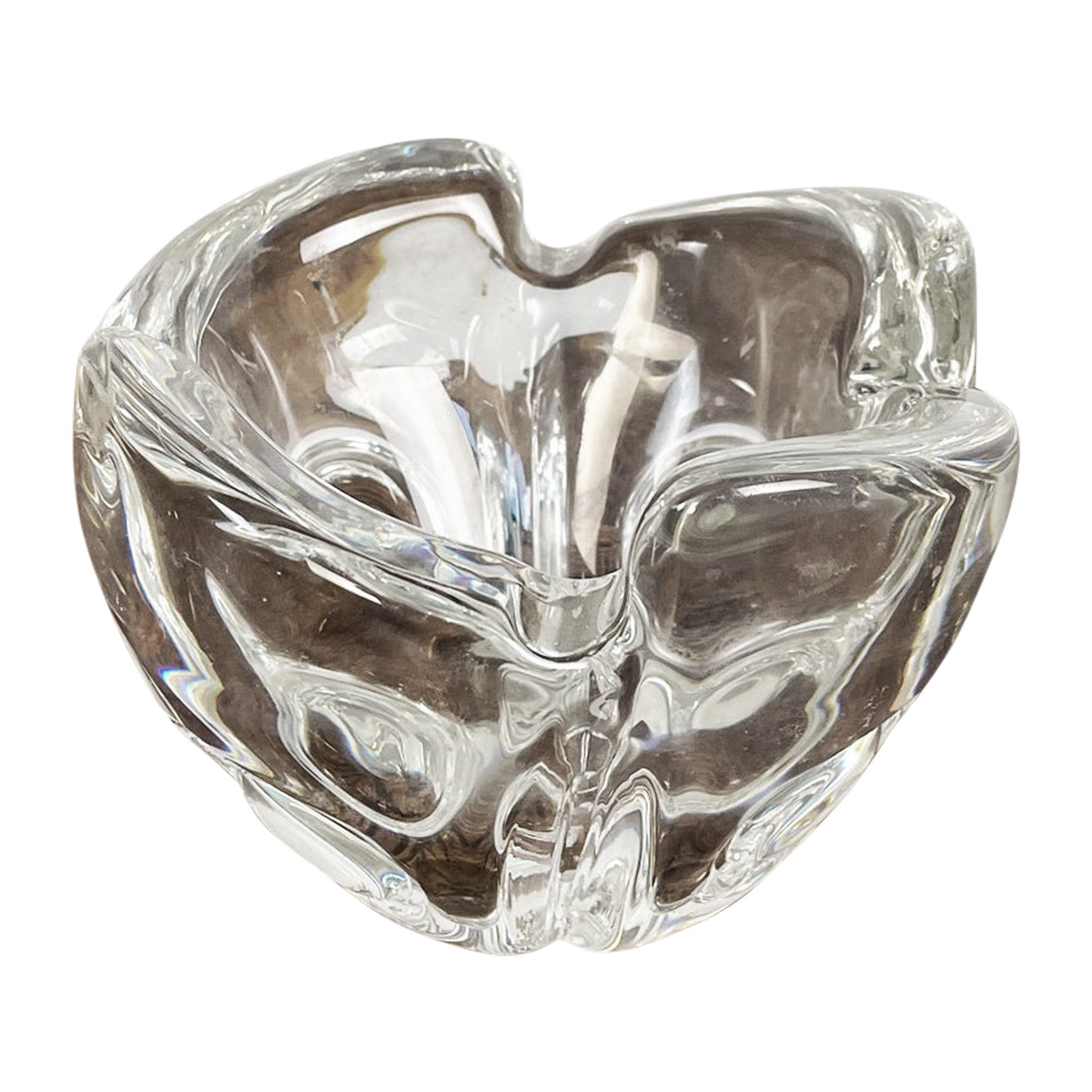 Cendrier italien en forme de fleur en cristal, de style moderne du milieu du siècle dernier, 1970