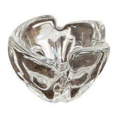 Cenicero de mesa italiano moderno de mediados de siglo en forma de flor de cristal, años 70