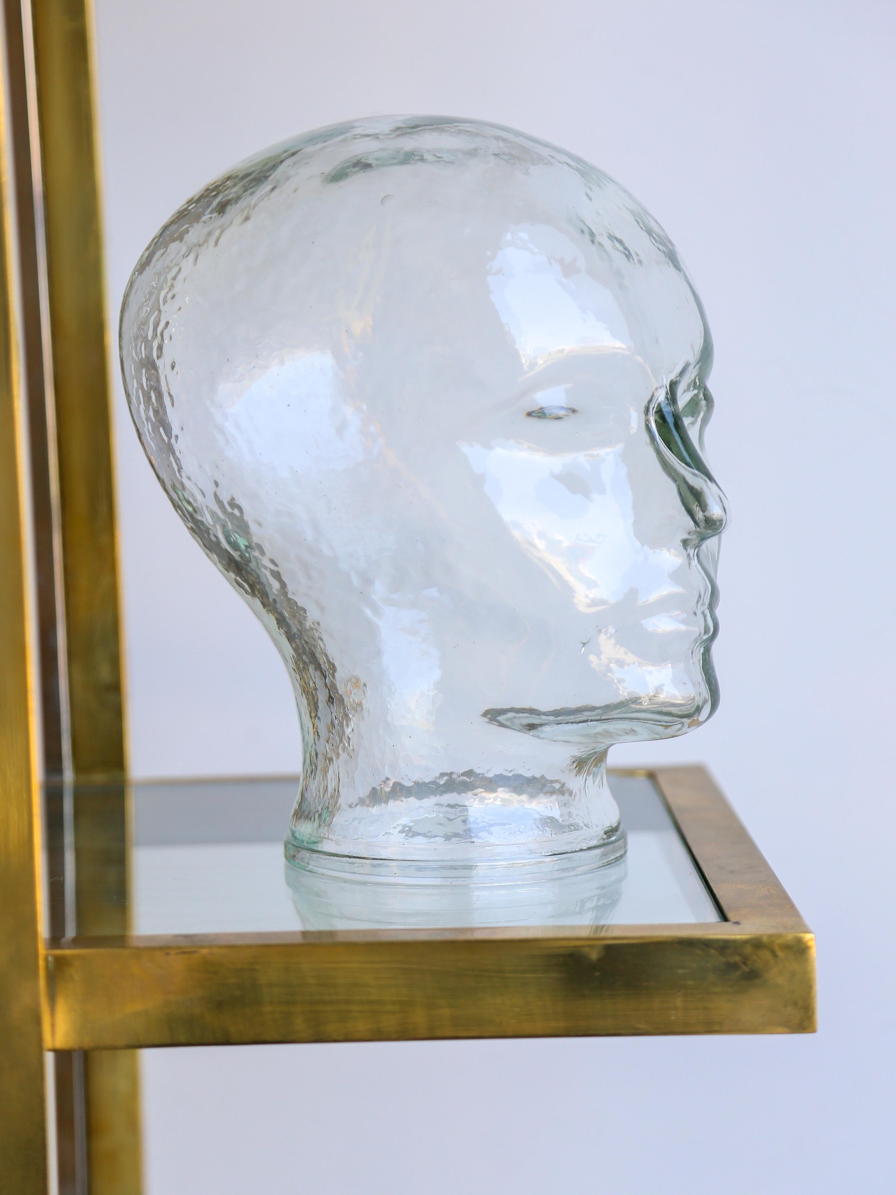 Italian Mid Century Modern Crystal Glass Head Sculpture by Piero Fornasetti 1960 For Sale 1