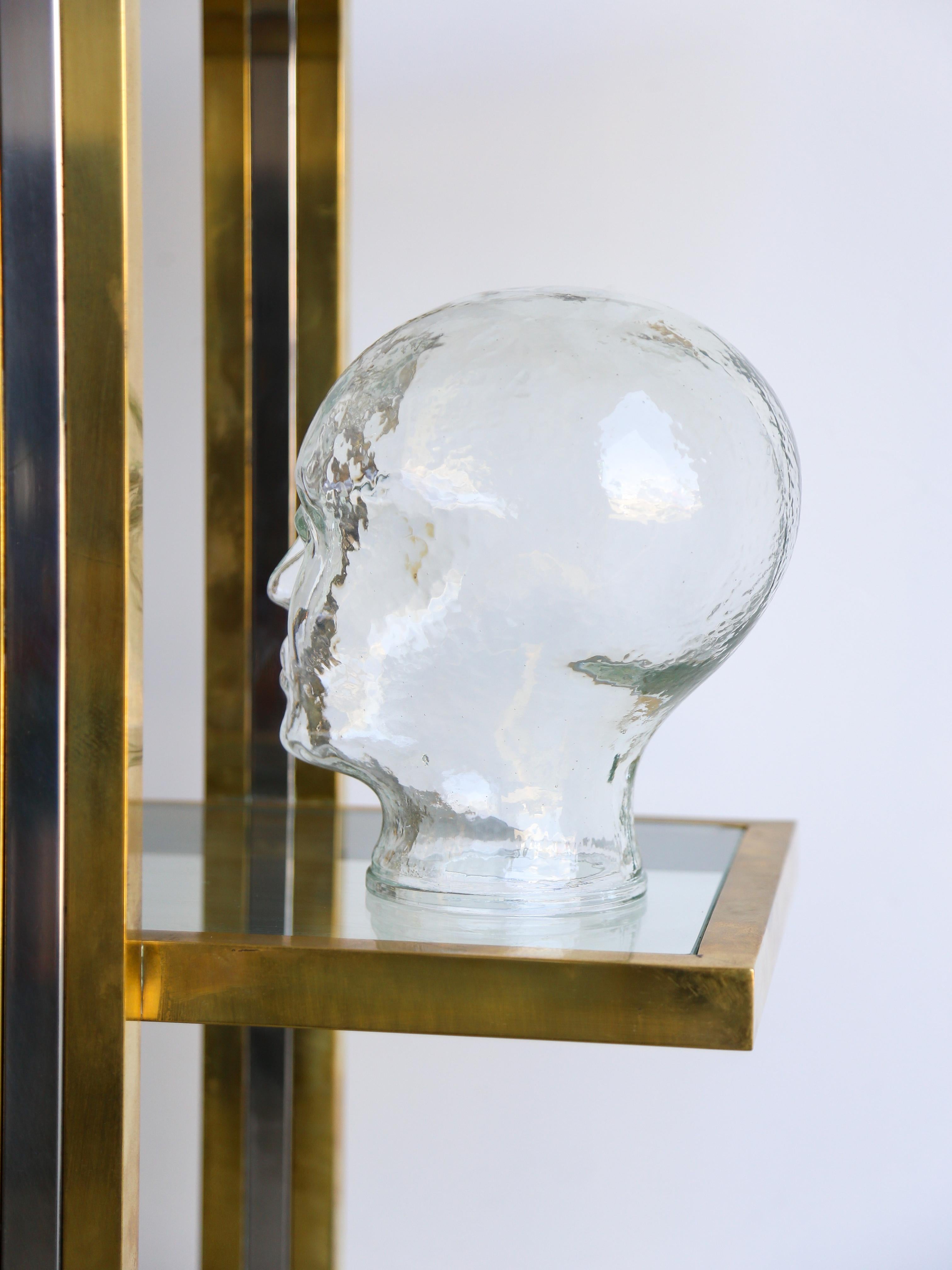 Italian Mid Century Modern Crystal Glass Head Sculpture by Piero Fornasetti 1960 For Sale 2