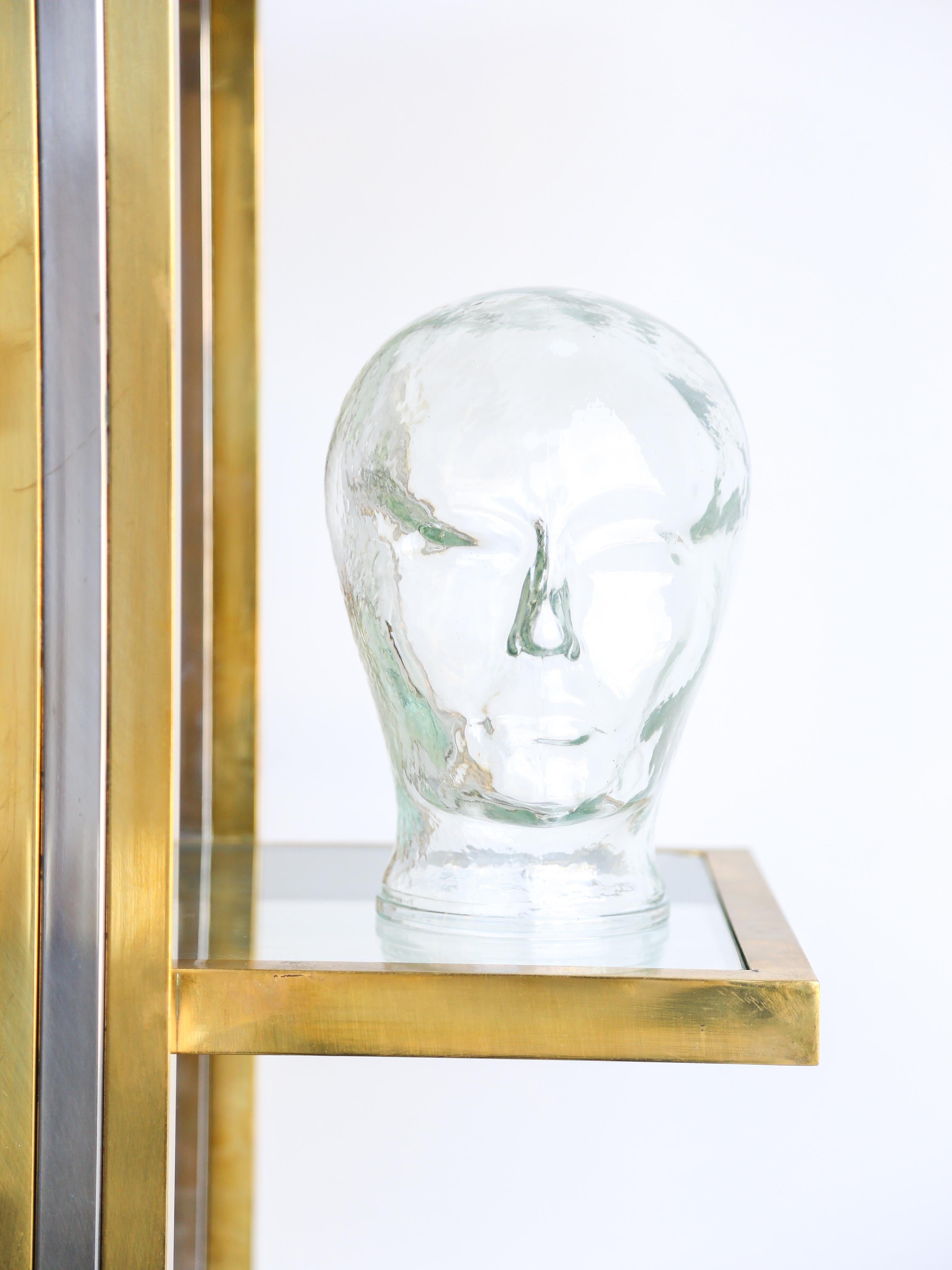 Italian Mid Century Modern Crystal Glass Head Sculpture by Piero Fornasetti 1960 For Sale 3