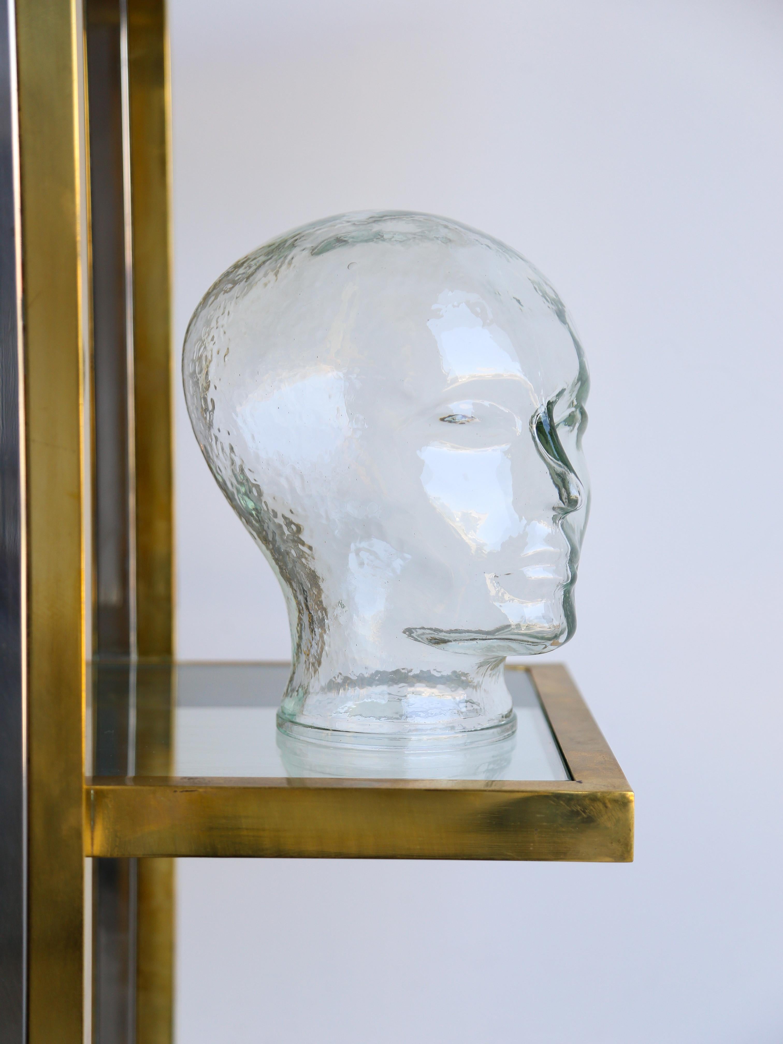 Italian Mid Century Modern Crystal Glass Head Sculpture by Piero Fornasetti 1960 For Sale 4