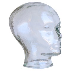 Italian Mid Century Modern Crystal Glass Head Sculpture by Piero Fornasetti 1960