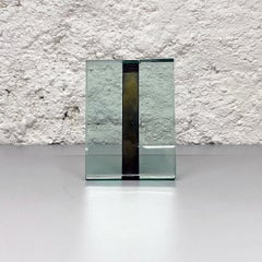 Italian Mid-Century Modern Crystal Photo Frame with Brass by Fontana Arte, 1960s