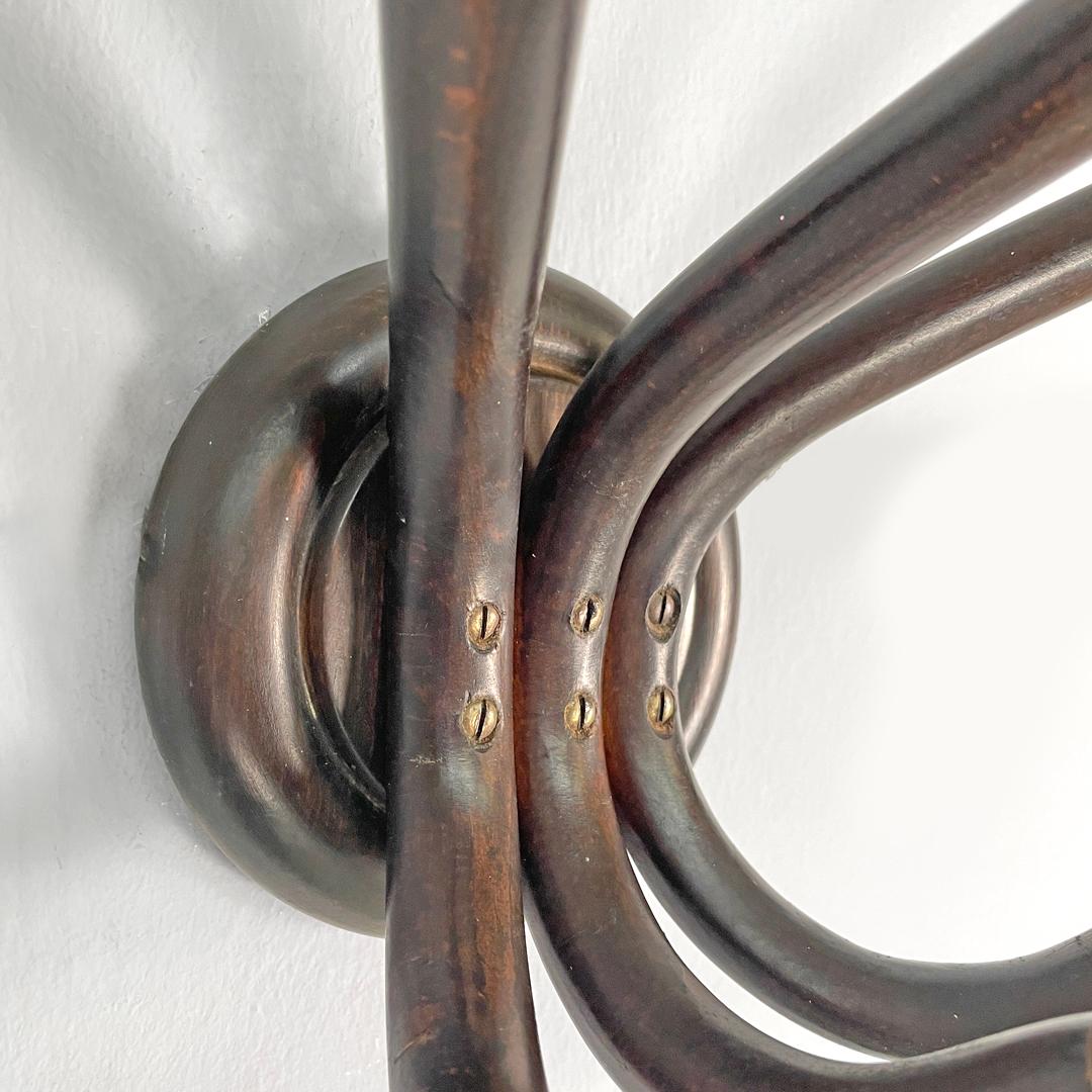 Appendiabiti da parete in legno arricciato di Italcomma, anni '60. in vendita 7