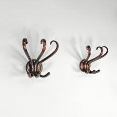 Italian mid-century modern curled wooden wall coat hangers by Italcomma, 1960s