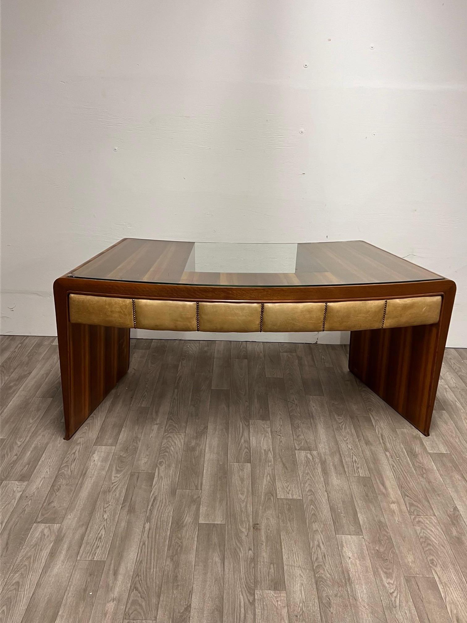 Wooden frame with parchment covering and glass top.
Made in Italy, ca. 1930
In need of minor restoration
Glass top has cracks-  may need to be replaced 