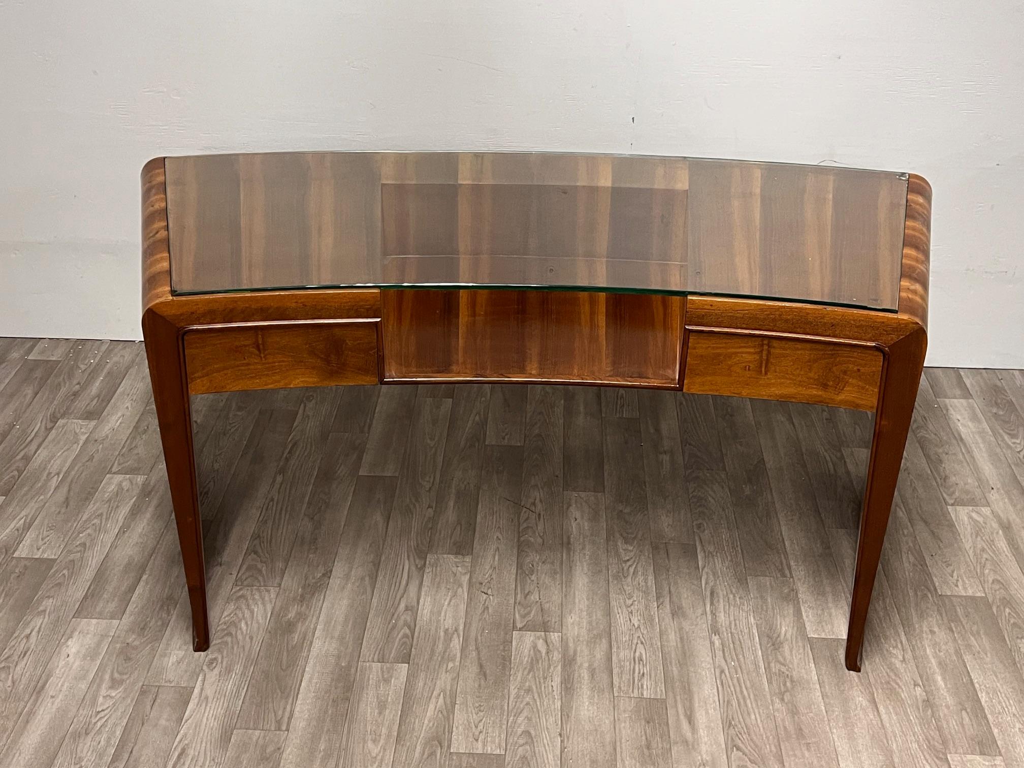 Italian Mid Century  Modern Curved Desk For Sale 1