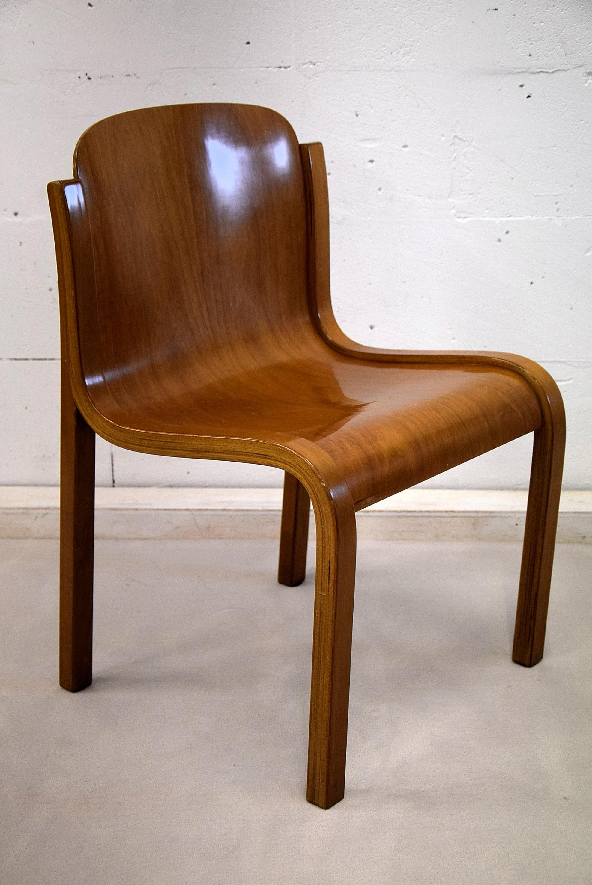 Italian Mid-Century Modern Curved Plywood Chairs by Carlo Bartoli 5