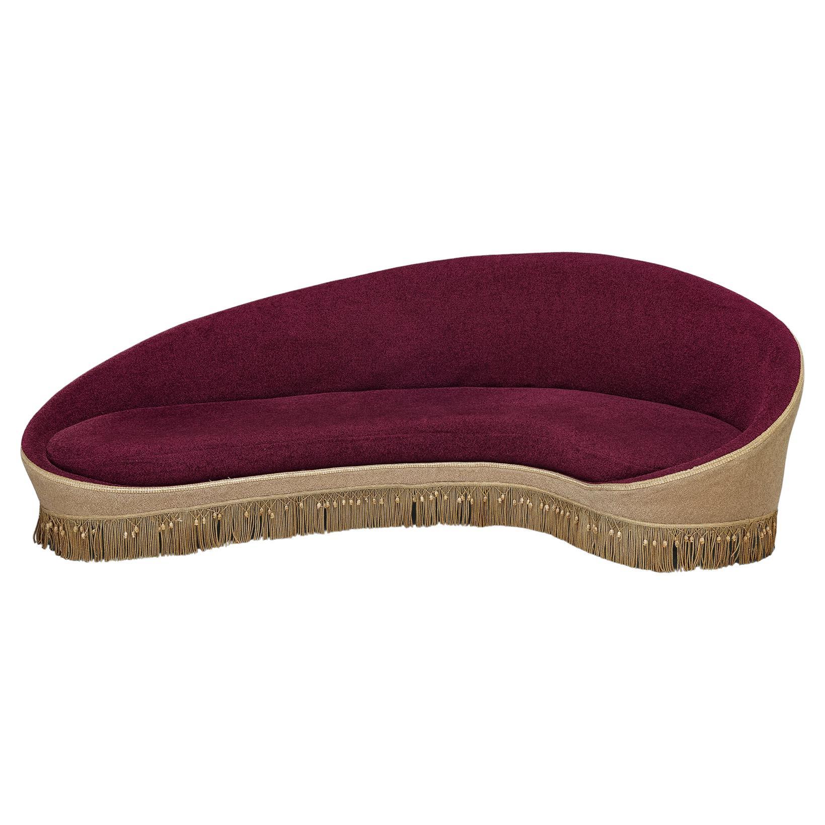 Italian Mid-Century Modern Curved Sofa