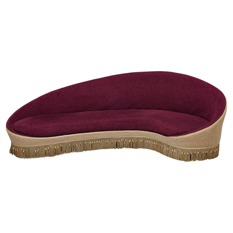 Italian Mid-Century Modern Curved Sofa