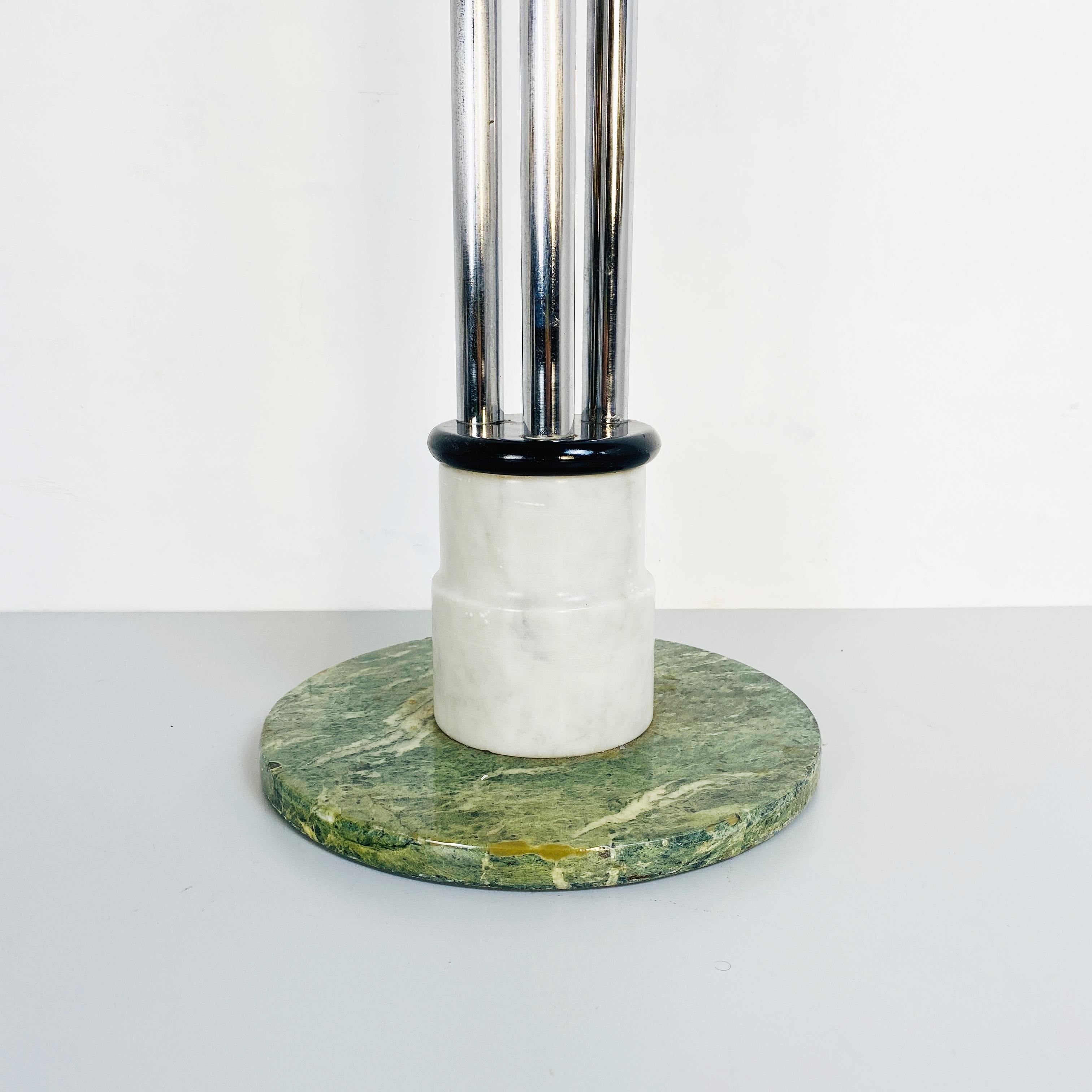 Italian Mid-Century Modern Cylindrical Pedestal with Marble, 1980s 5