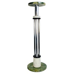 Italian Mid-Century Modern Cylindrical Pedestal with Marble, 1980s