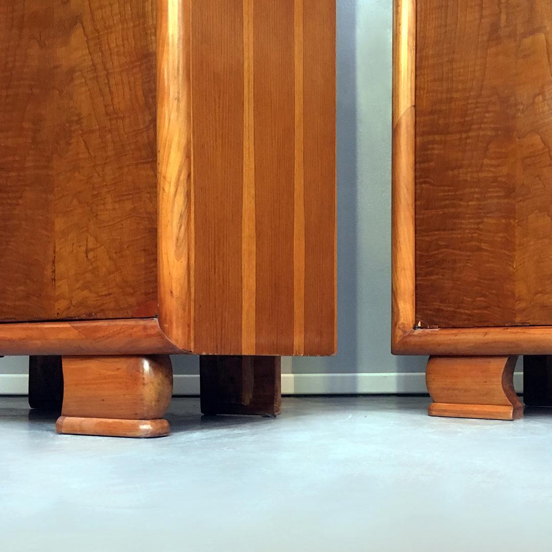 Italian Mid-Century Modern Decò Wood Wardrobes with Hinged Doors, 1930s 11