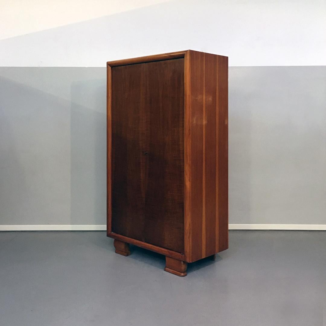 Italian Mid-Century Modern Decò Wood Wardrobes with Hinged Doors, 1930s 3