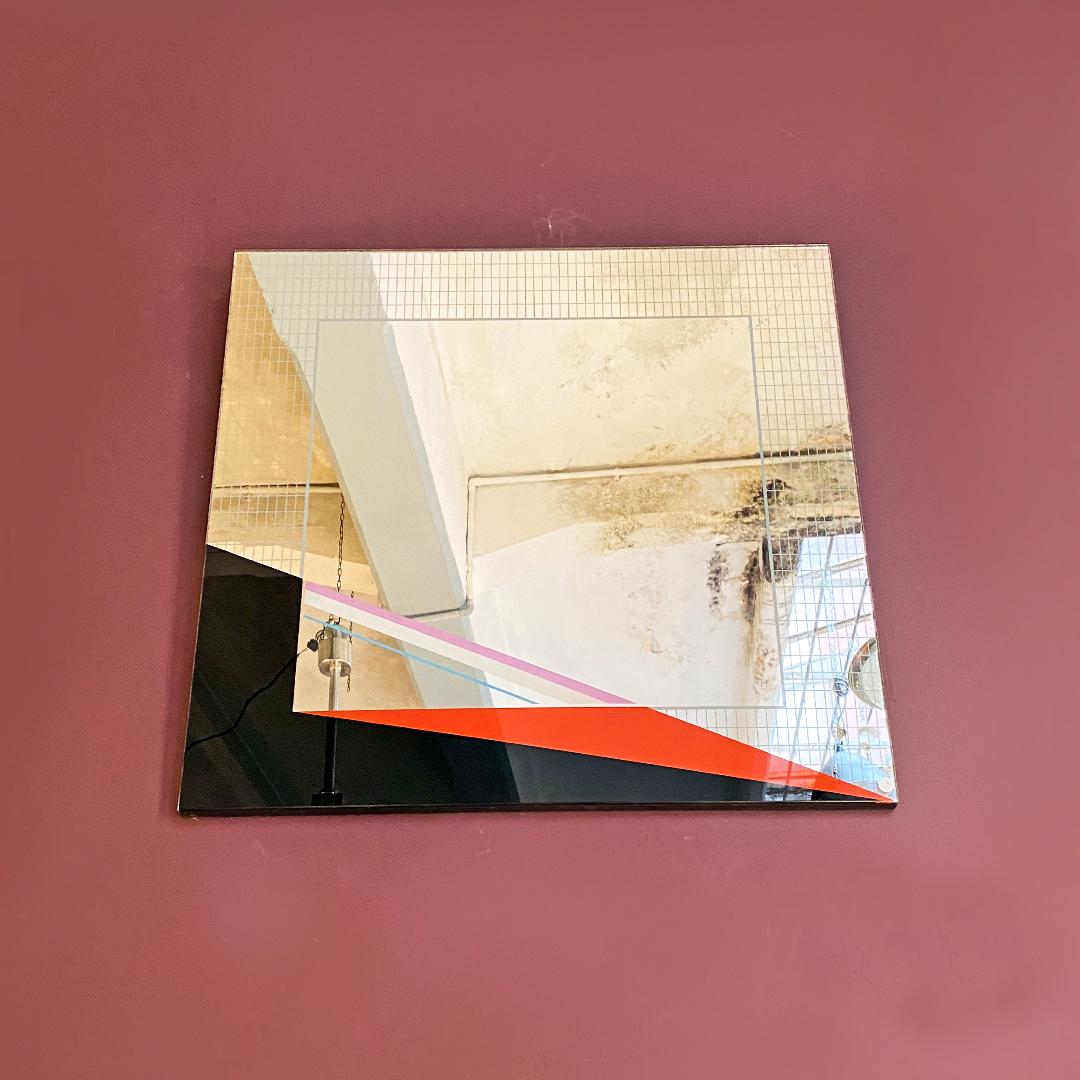 Miroir décoratif italien moderne du milieu du siècle dernier d'Eugenio Carmi pour Acerbis, 1980 Bon état - En vente à MIlano, IT