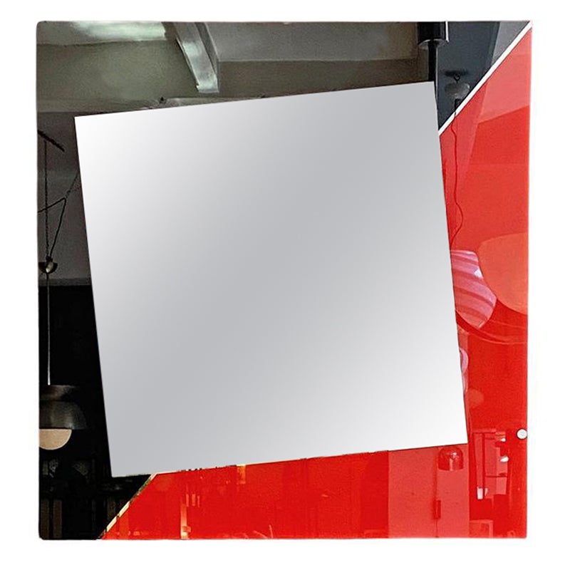 Italian Mid-Century Modern Decorative Mirror by Eugenio Carmi for Acerbis, 1980s