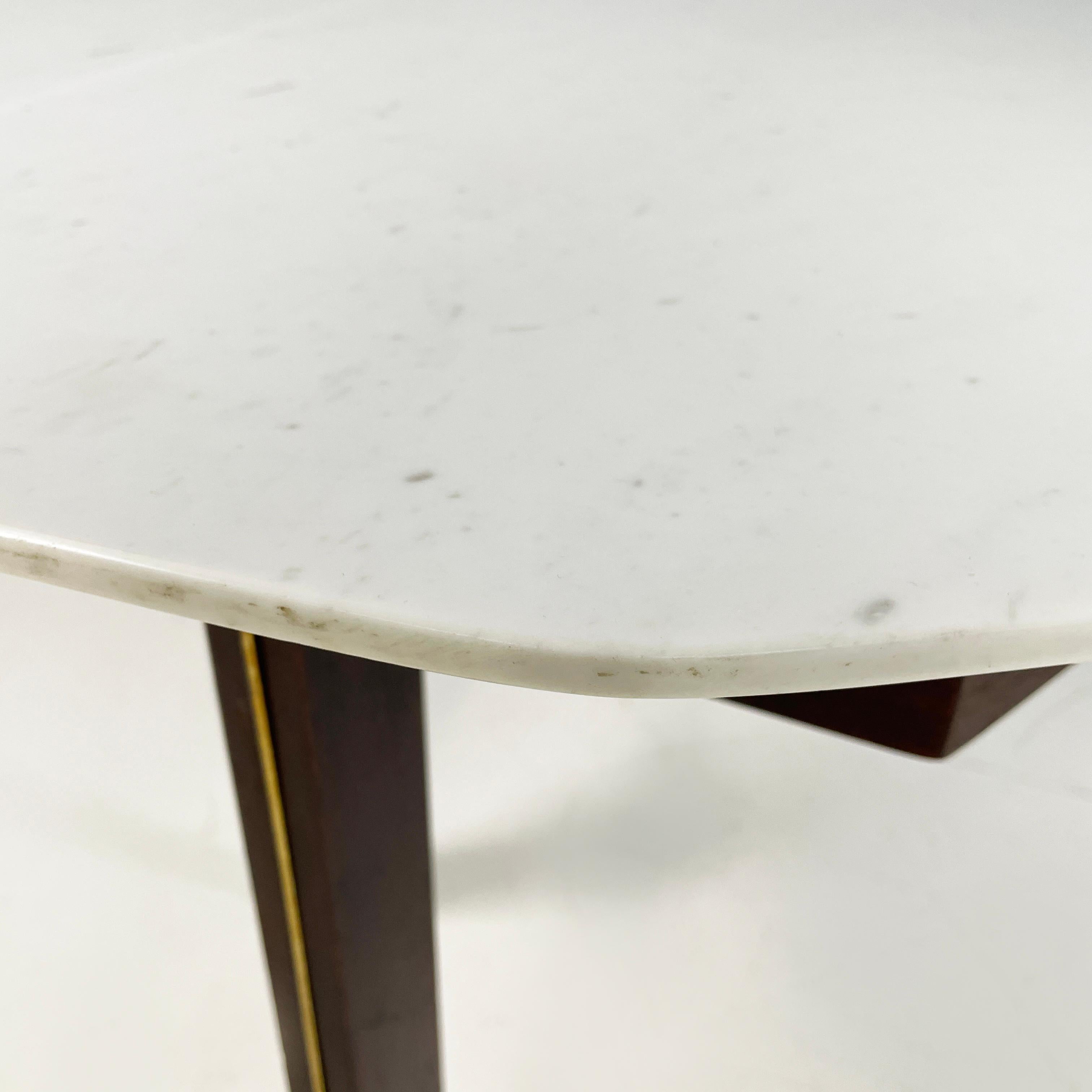 Italian mid-century modern Dining table in marble, wood and bass, 1960s For Sale 5