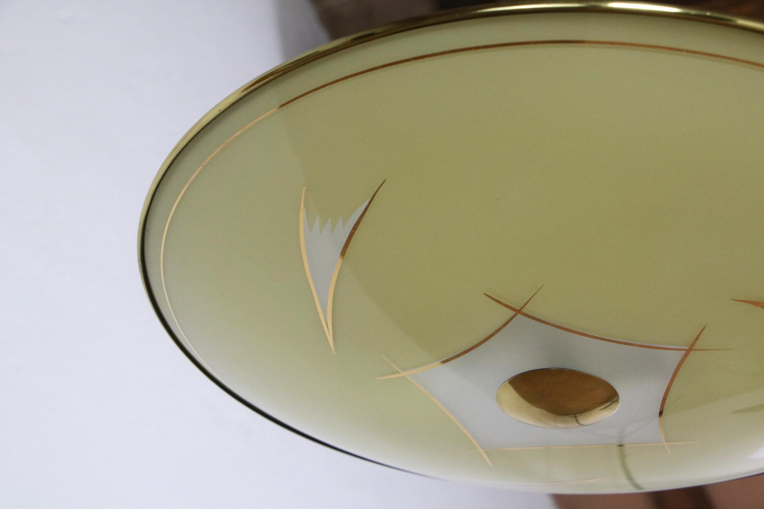Mid-20th Century Italian Mid-Century Modern Disc Chandelier or Pendant Lamp, 1950s For Sale